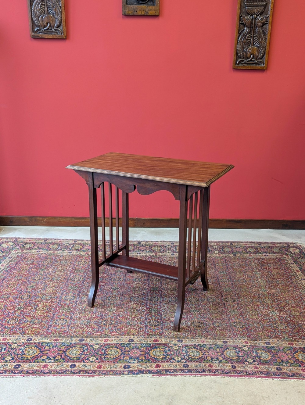 Antique Edwardian Mahogany Arts & Crafts Side Table c.1910 View IX