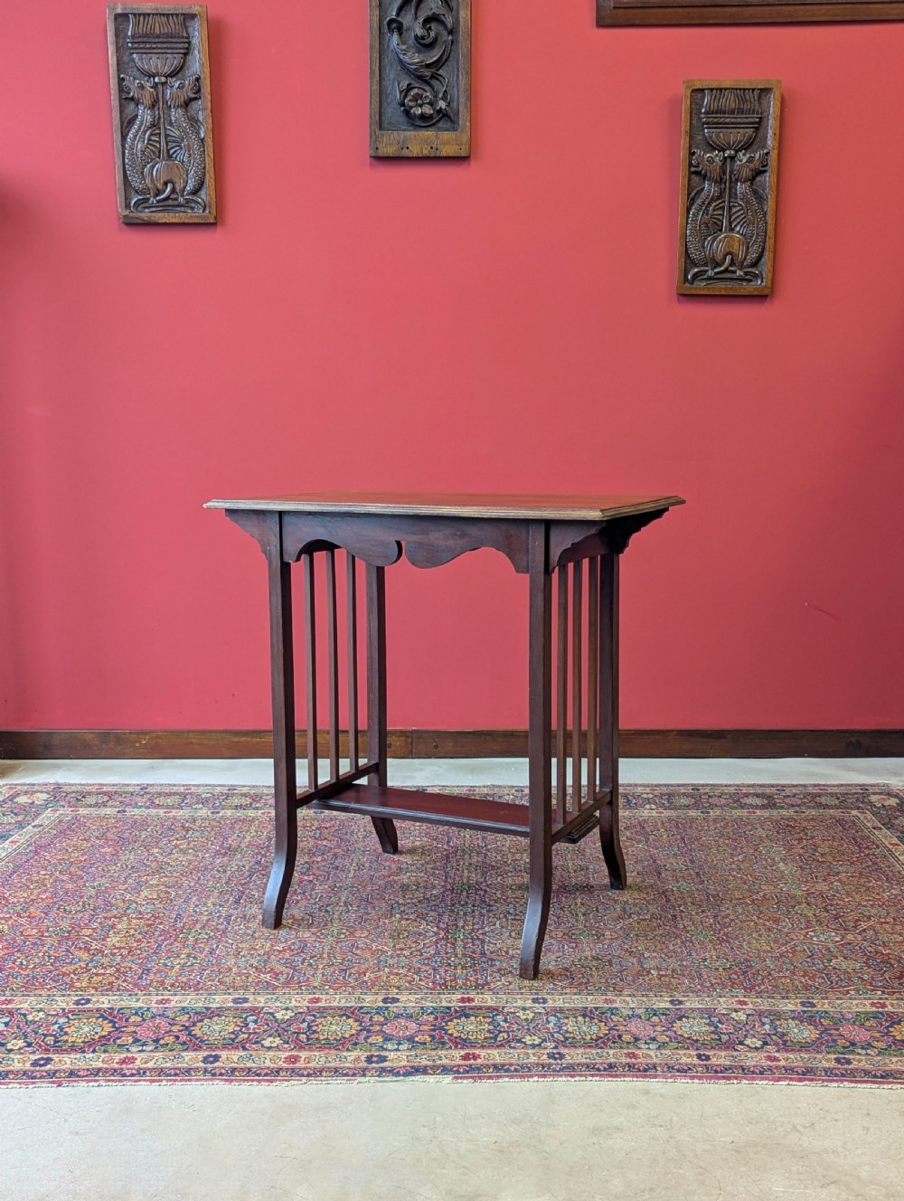 Antique Edwardian Mahogany Arts & Crafts Side Table c.1910 View X