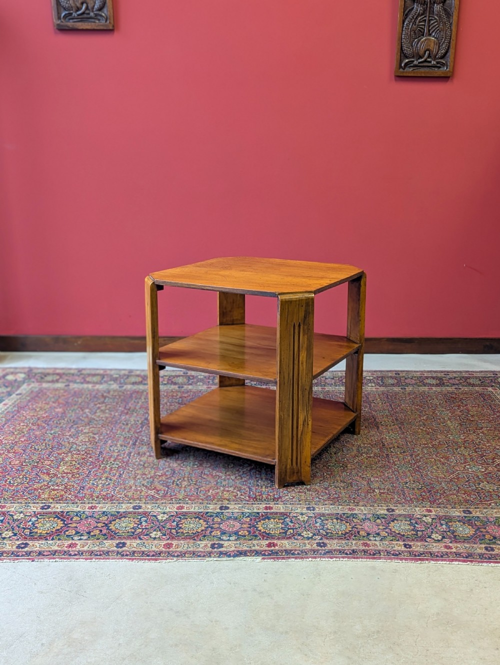 Antique Art Deco Walnut Book Table c.1920’s