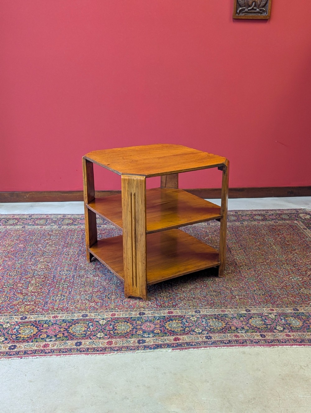 Antique Art Deco Walnut Book Table c.1920’s View III