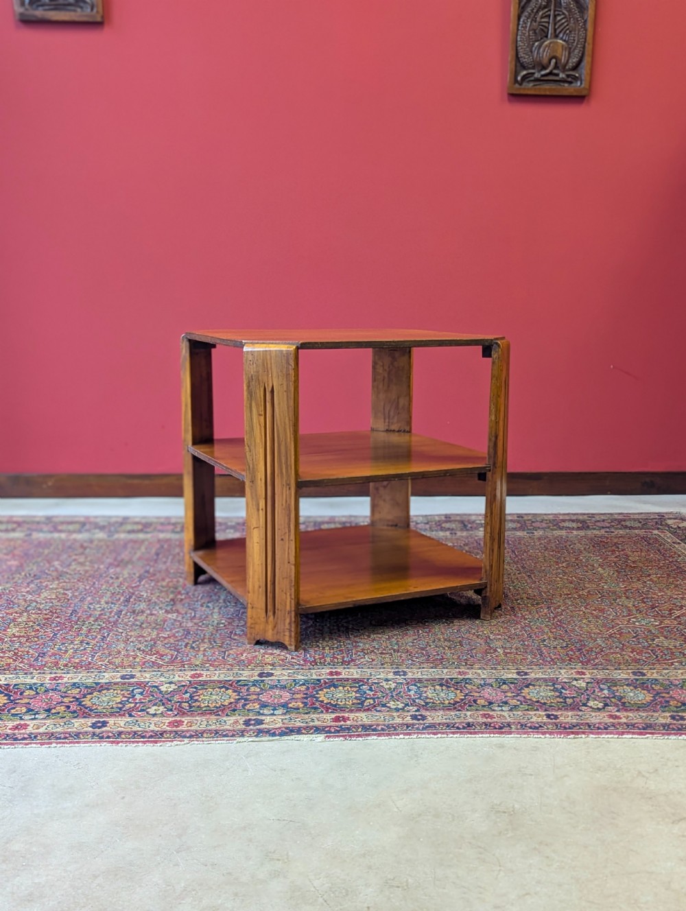 Antique Art Deco Walnut Book Table c.1920’s View VI