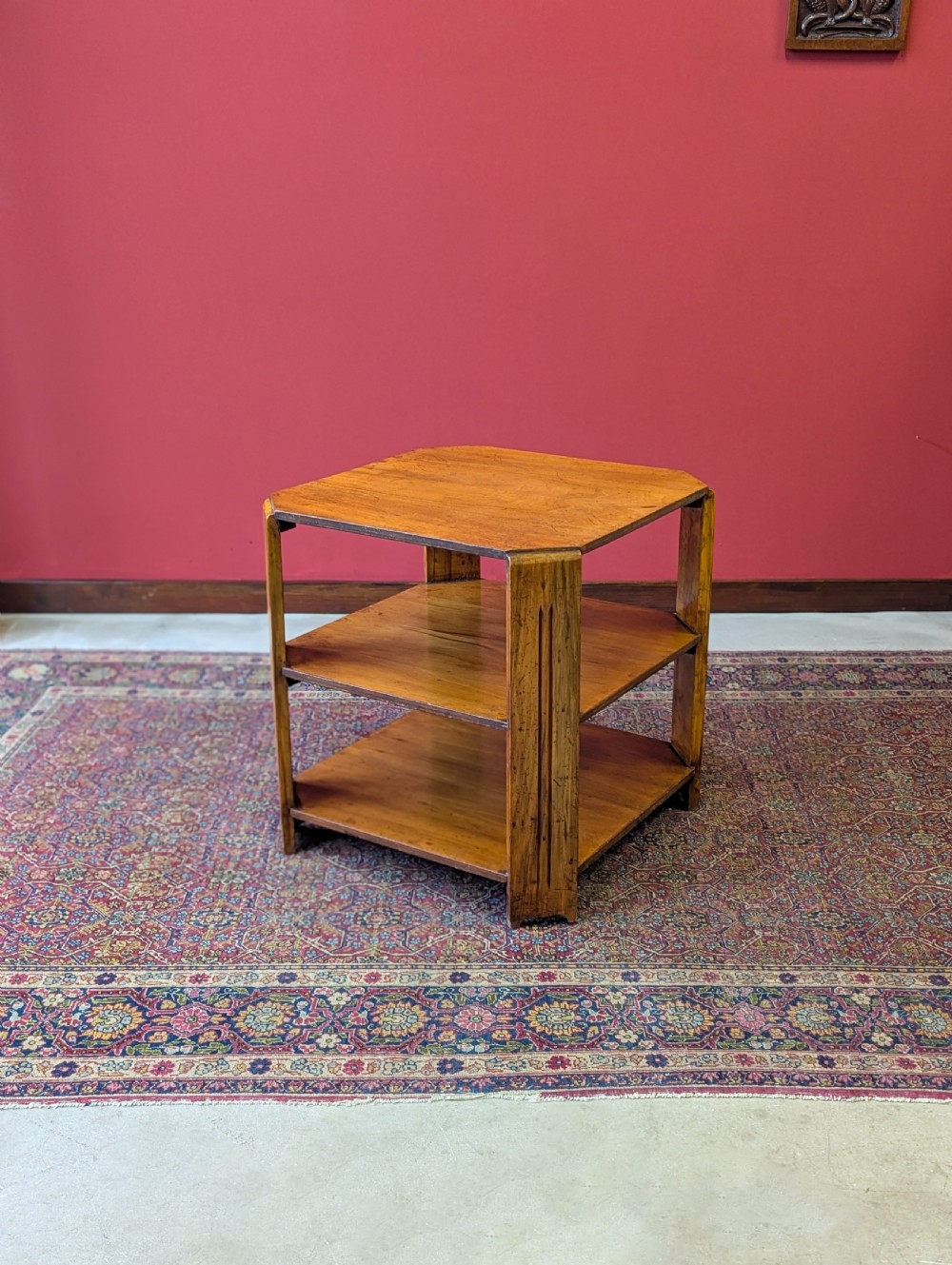 Antique Art Deco Walnut Book Table c.1920’s View X
