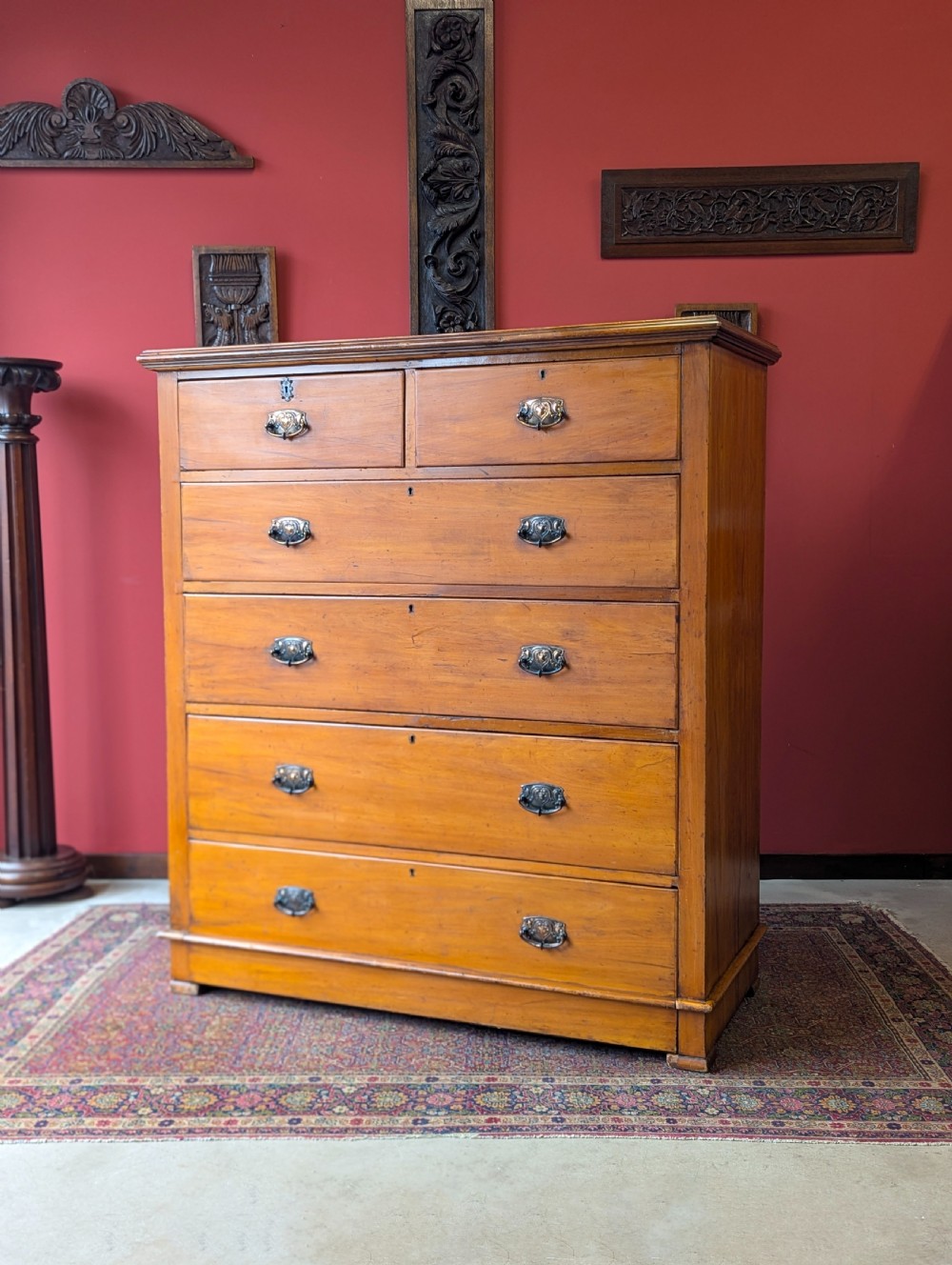 Antique Victorian Satinwood Chest of Drawers c.1880