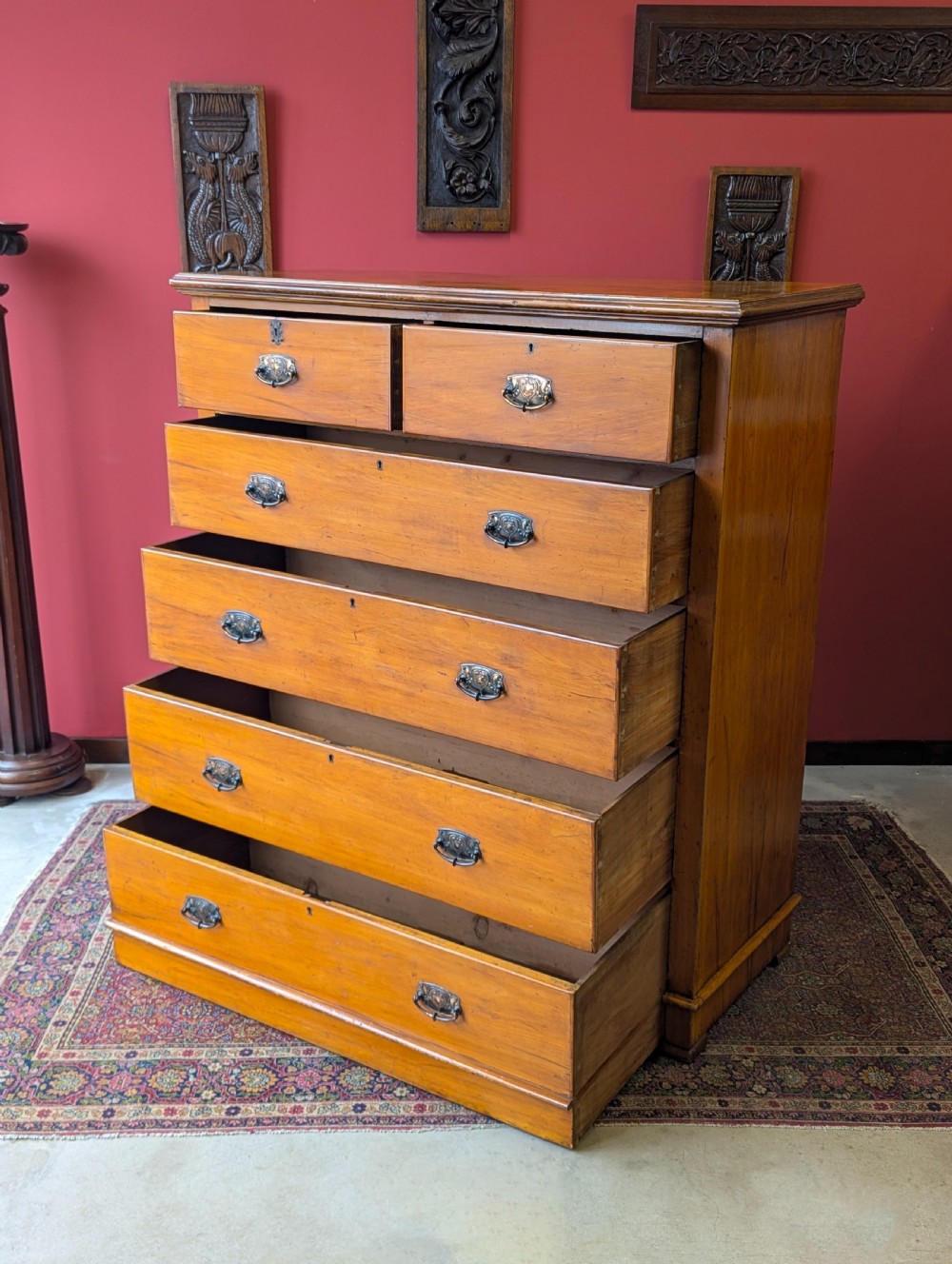 Antique Victorian Satinwood Chest of Drawers c.1880 View IV