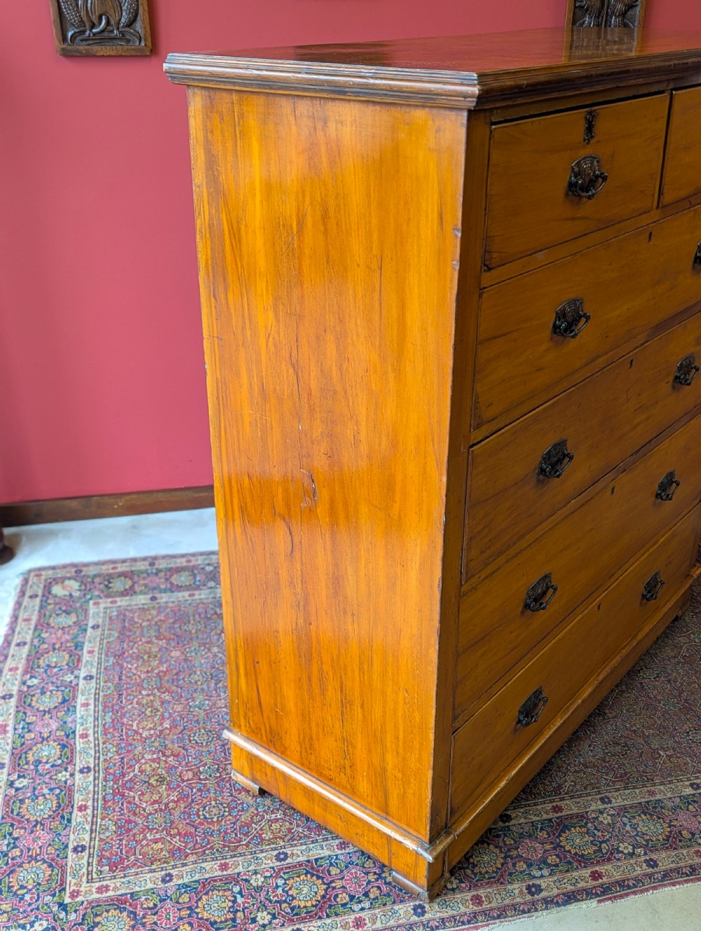 Antique Victorian Satinwood Chest of Drawers c.1880 View VIII