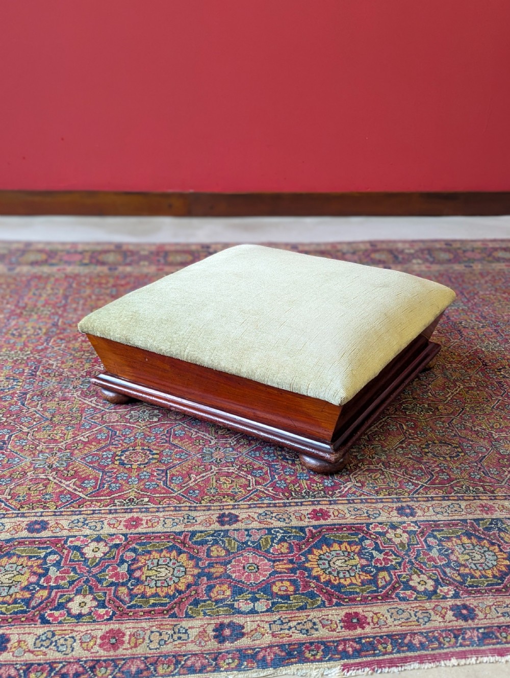 Antique Victorian Mahogany Footstool c.1880