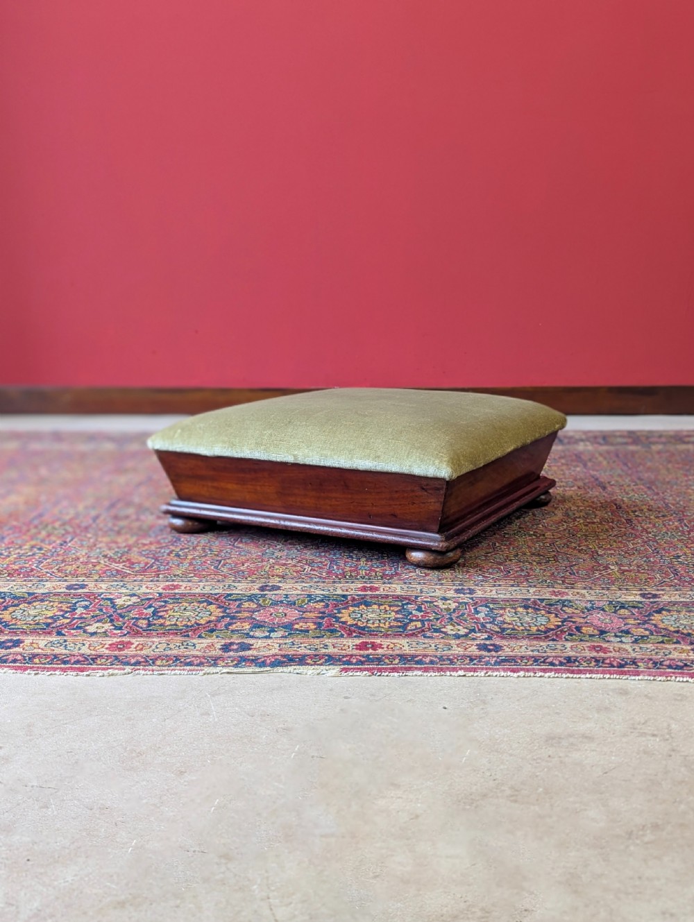 Antique Victorian Mahogany Footstool c.1880 View II