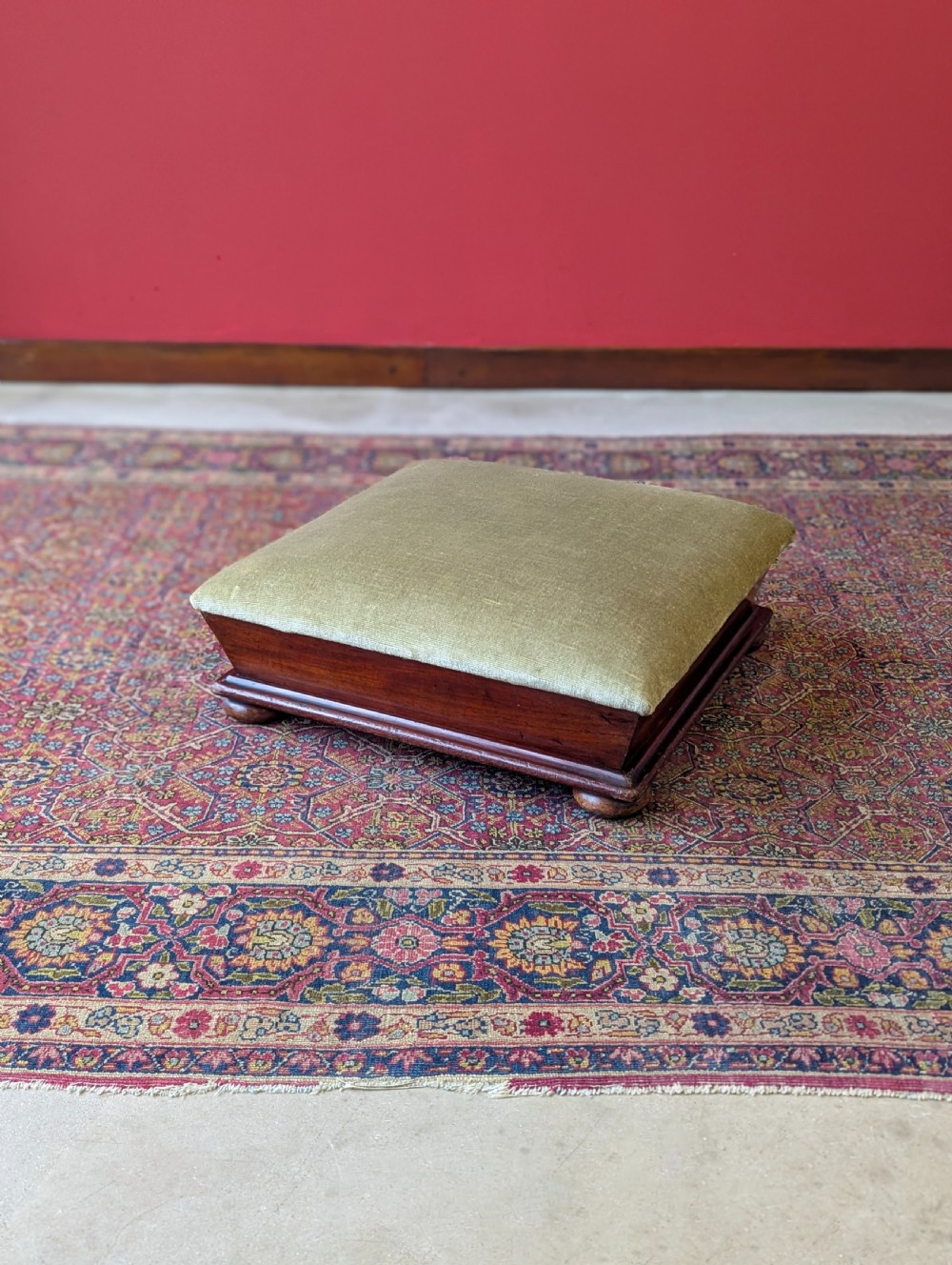Antique Victorian Mahogany Footstool c.1880 View III