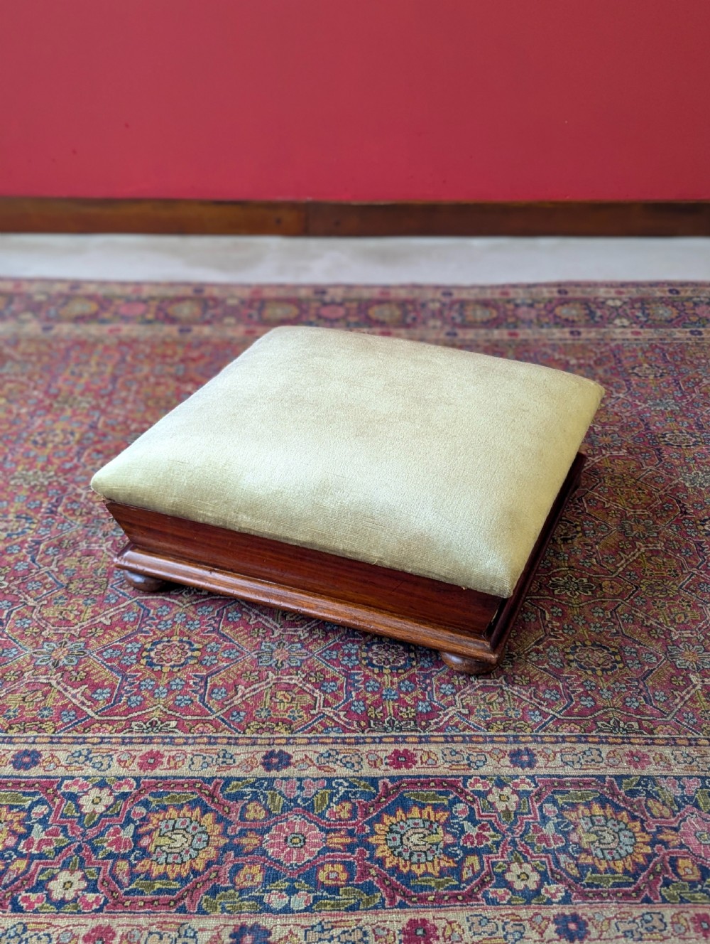 Antique Victorian Mahogany Footstool c.1880 View V