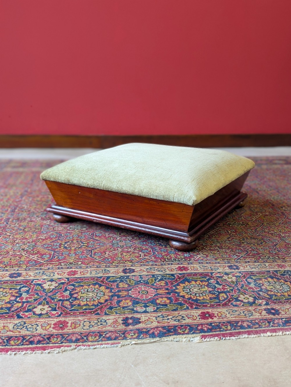 Antique Victorian Mahogany Footstool c.1880 View VIII