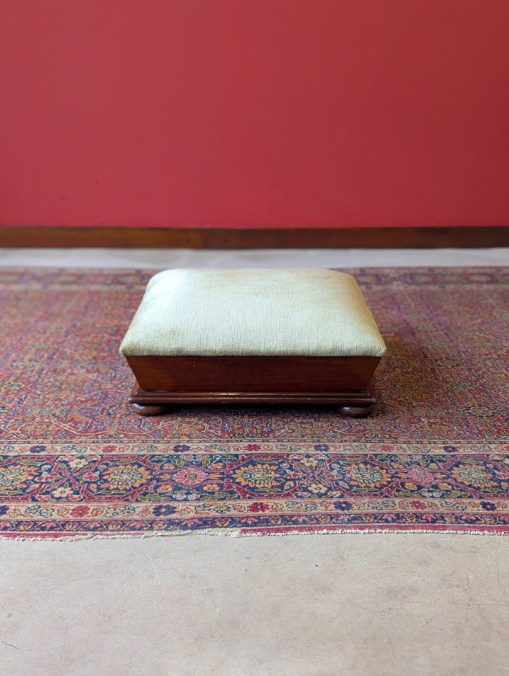 Antique Victorian Mahogany Footstool c.1880 View X