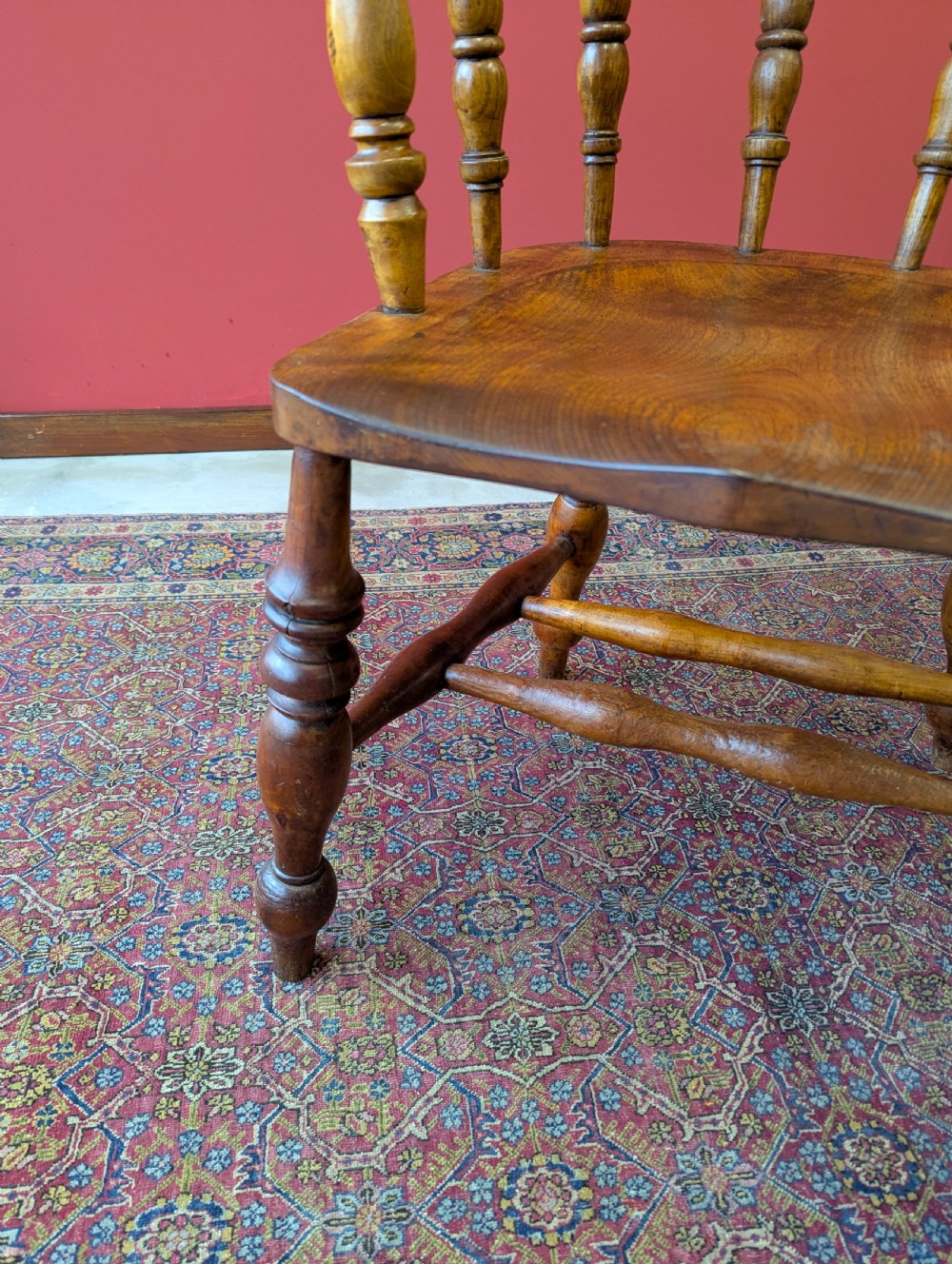 Antique Victorian Ash & Elm Desk Chair c.1880 View IV