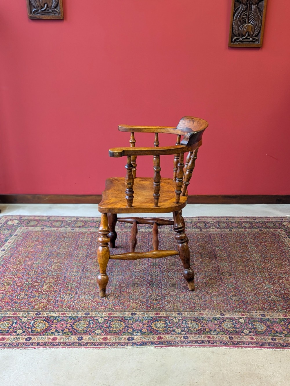 Antique Victorian Ash & Elm Desk Chair c.1880 View VI