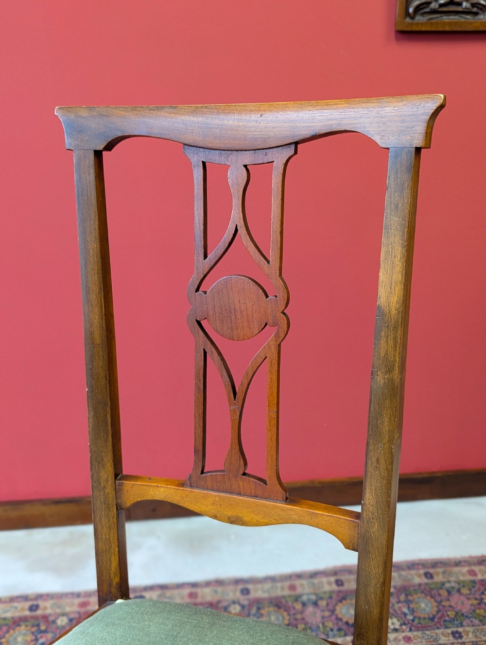 Antique Edwardian Art Nouveau Mahogany Side Chair c.1910
 View II