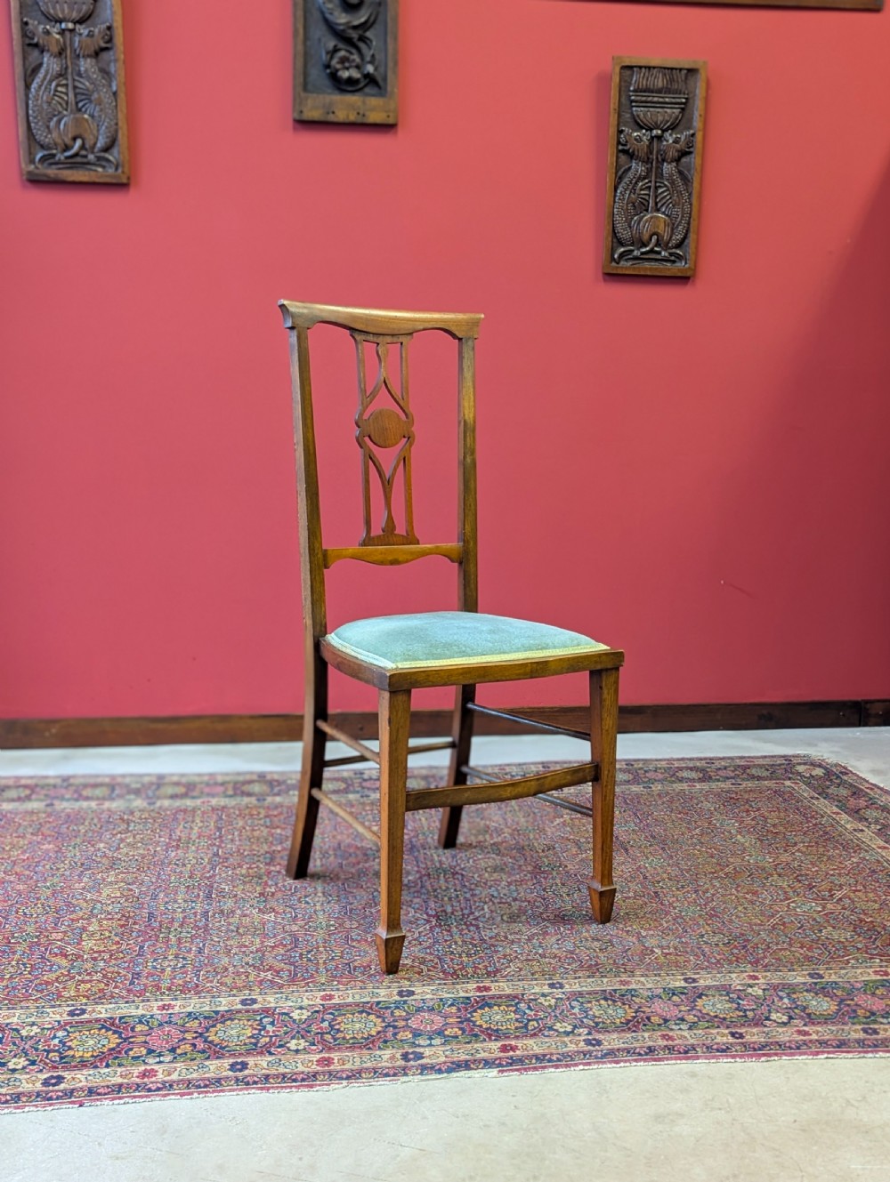 Antique Edwardian Art Nouveau Mahogany Side Chair c.1910
 View III