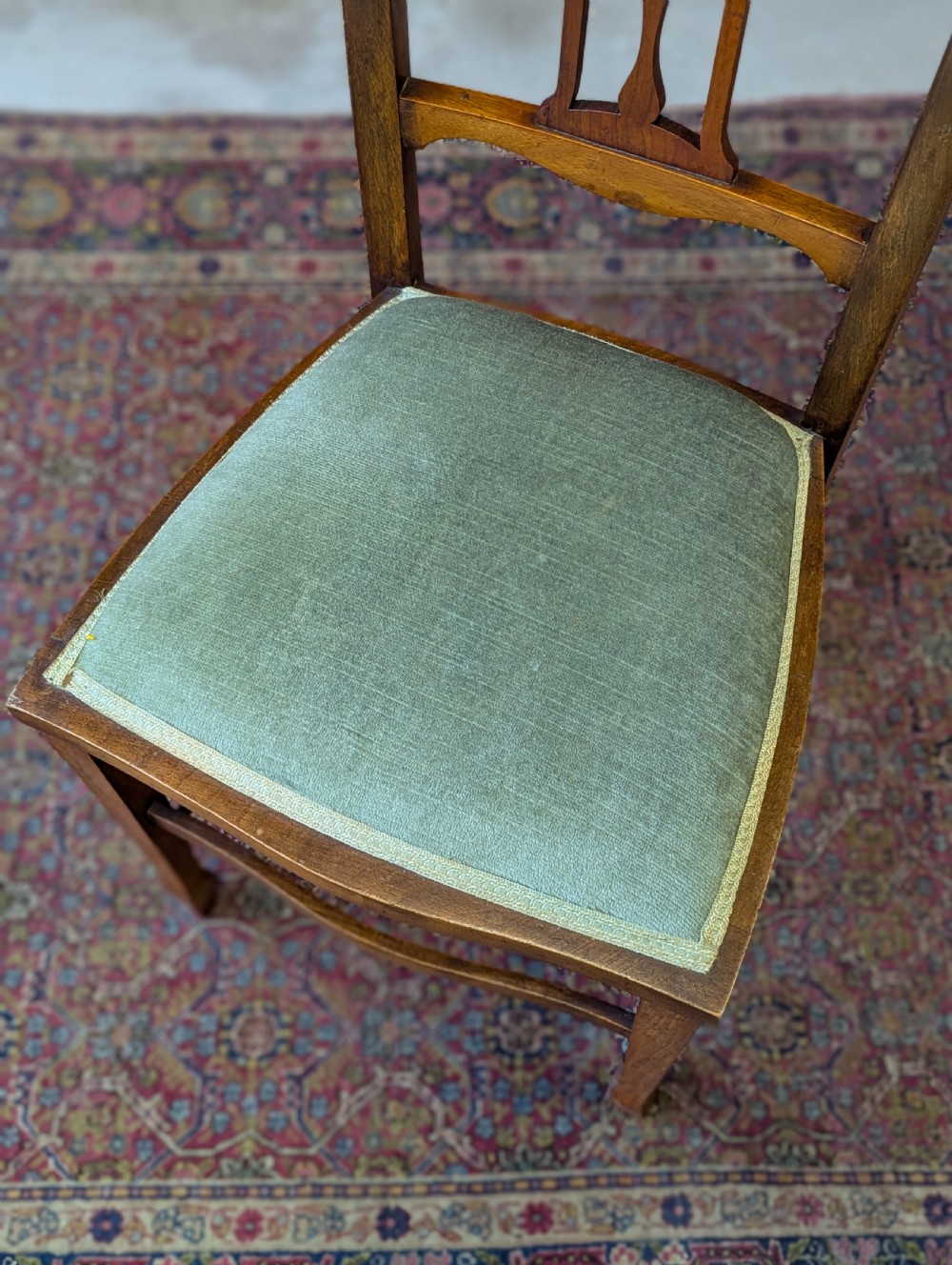 Antique Edwardian Art Nouveau Mahogany Side Chair c.1910
 View IV
