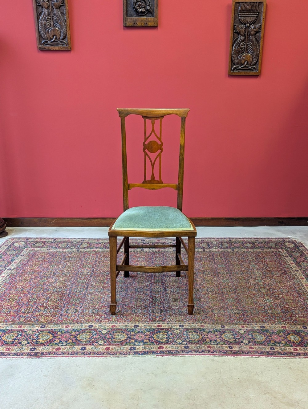 Antique Edwardian Art Nouveau Mahogany Side Chair c.1910
 View V