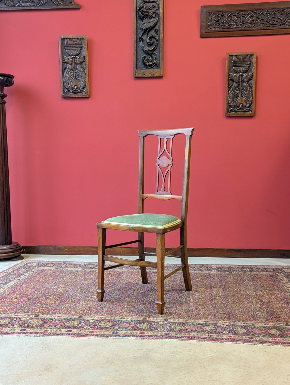Antique Edwardian Art Nouveau Mahogany Side Chair c.1910
 View VI