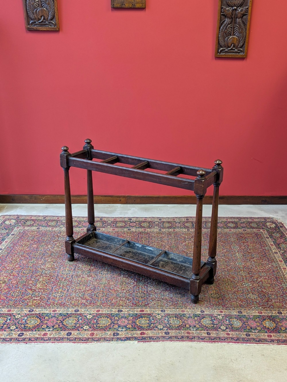 Antique Late Victorian Mahogany Country House Stick Stand c.1890