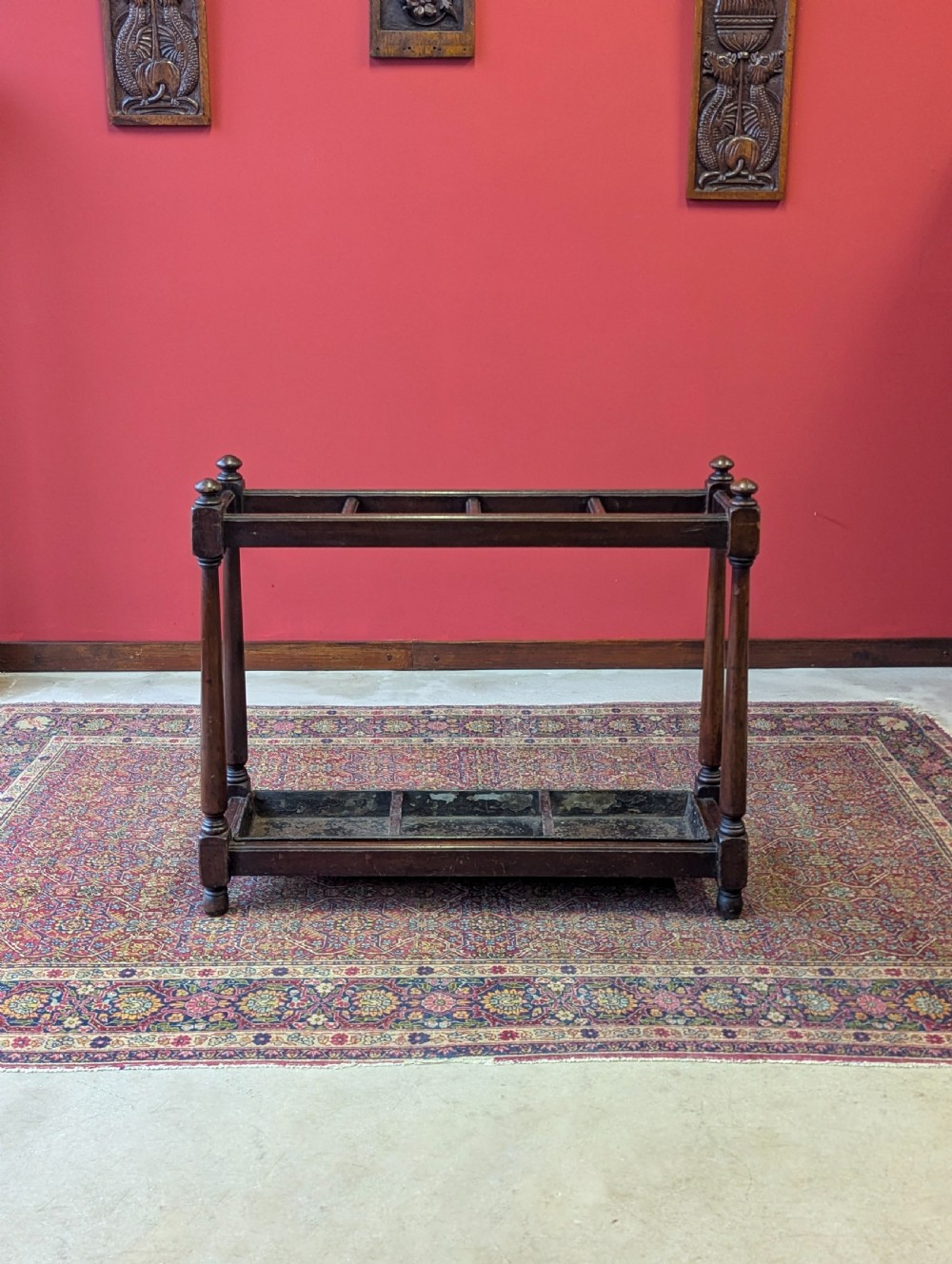 Antique Late Victorian Mahogany Country House Stick Stand c.1890 View II