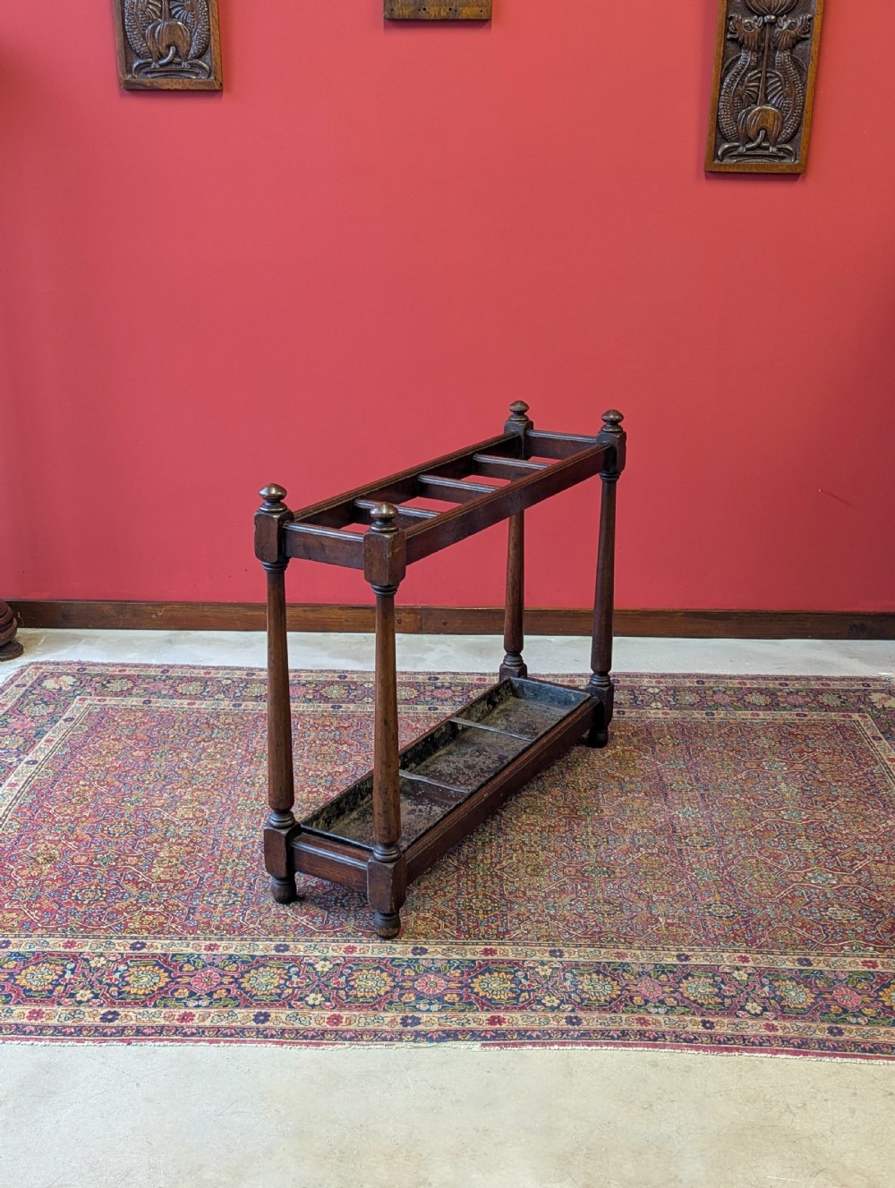 Antique Late Victorian Mahogany Country House Stick Stand c.1890 View III
