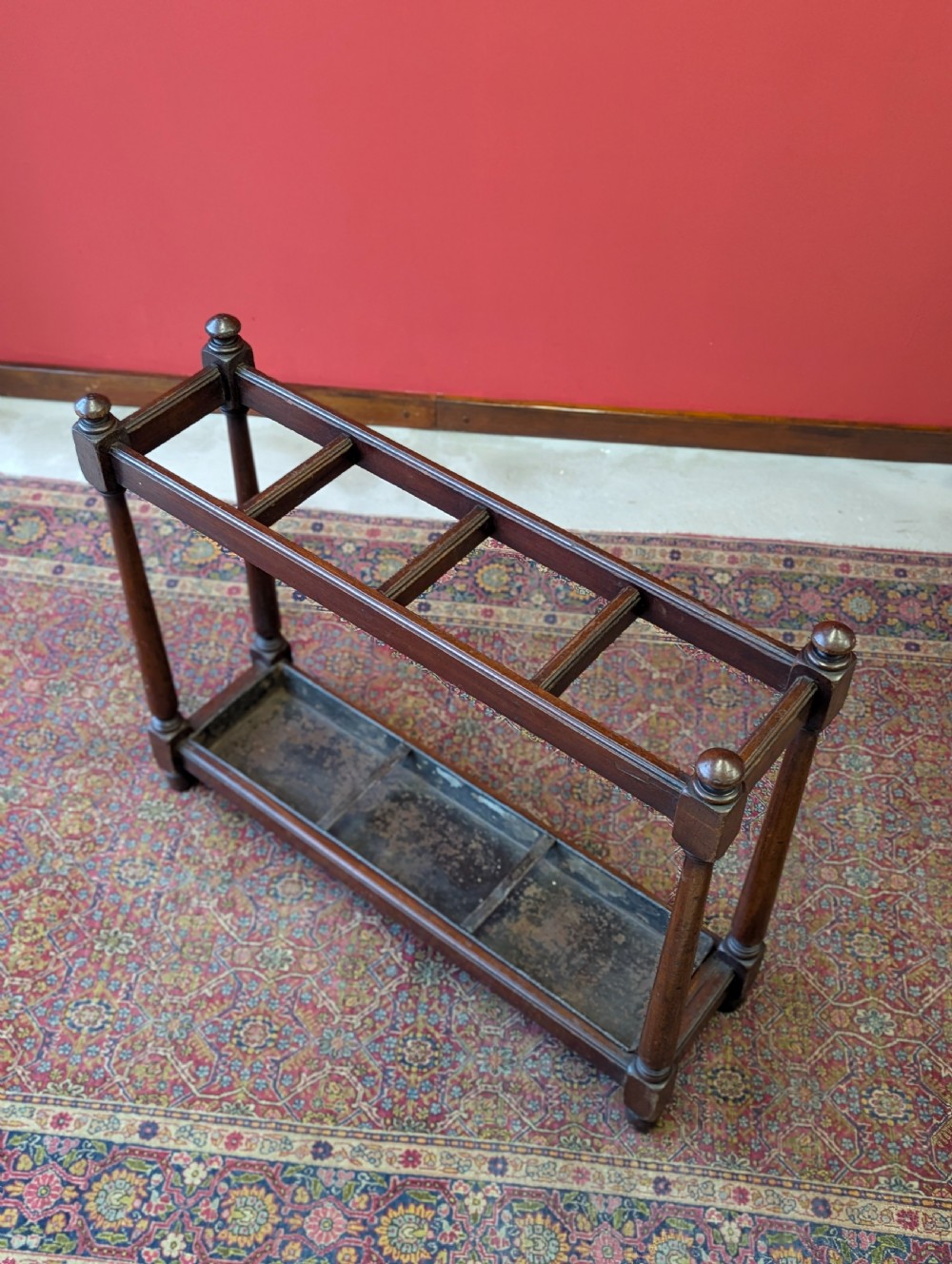 Antique Late Victorian Mahogany Country House Stick Stand c.1890 View IV