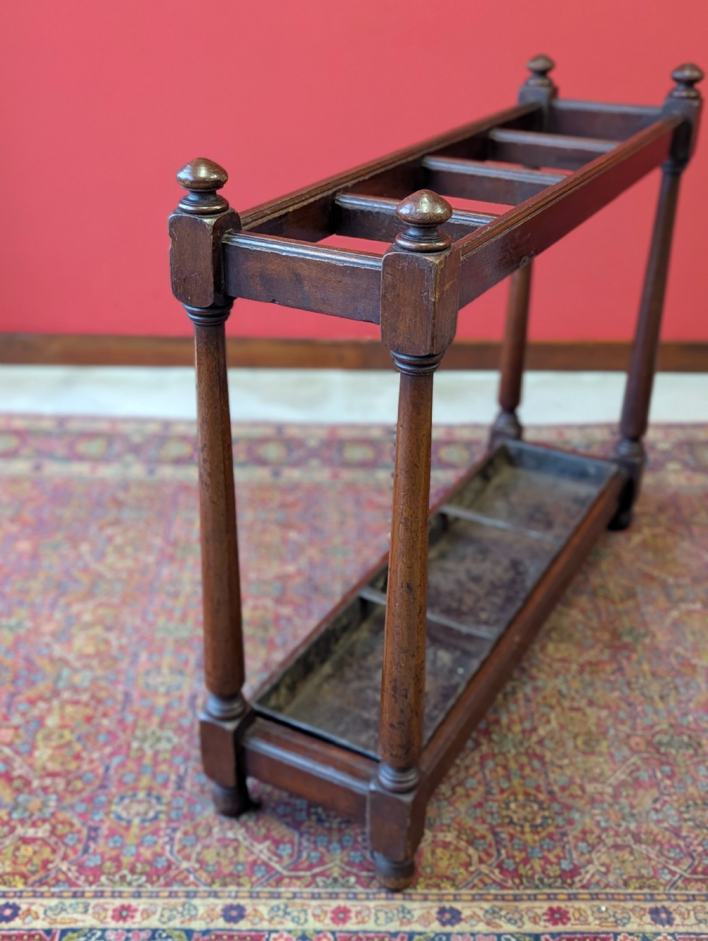 Antique Late Victorian Mahogany Country House Stick Stand c.1890 View V