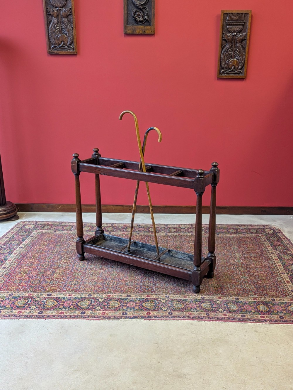 Antique Late Victorian Mahogany Country House Stick Stand c.1890 View VI