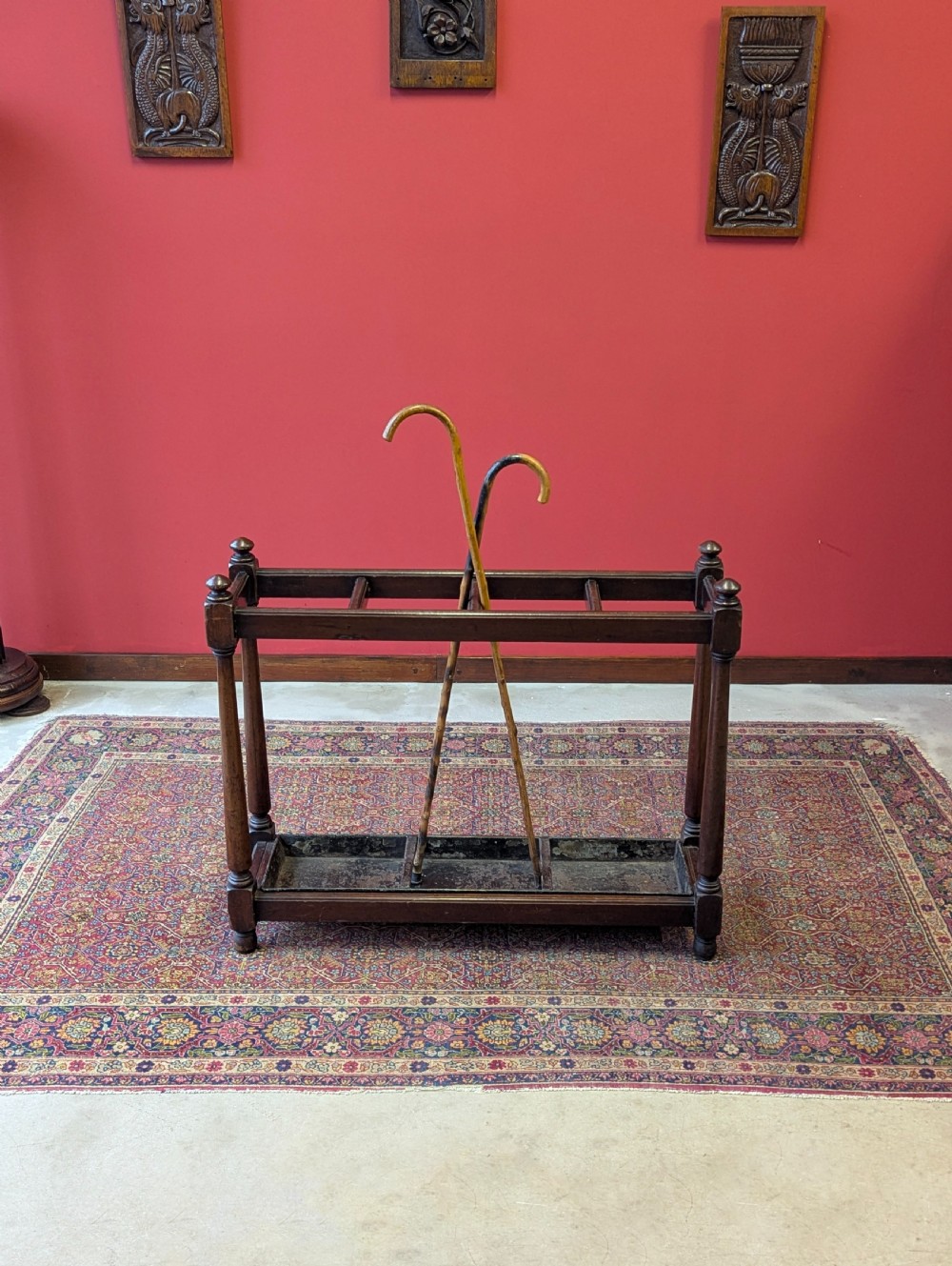 Antique Late Victorian Mahogany Country House Stick Stand c.1890 View VII