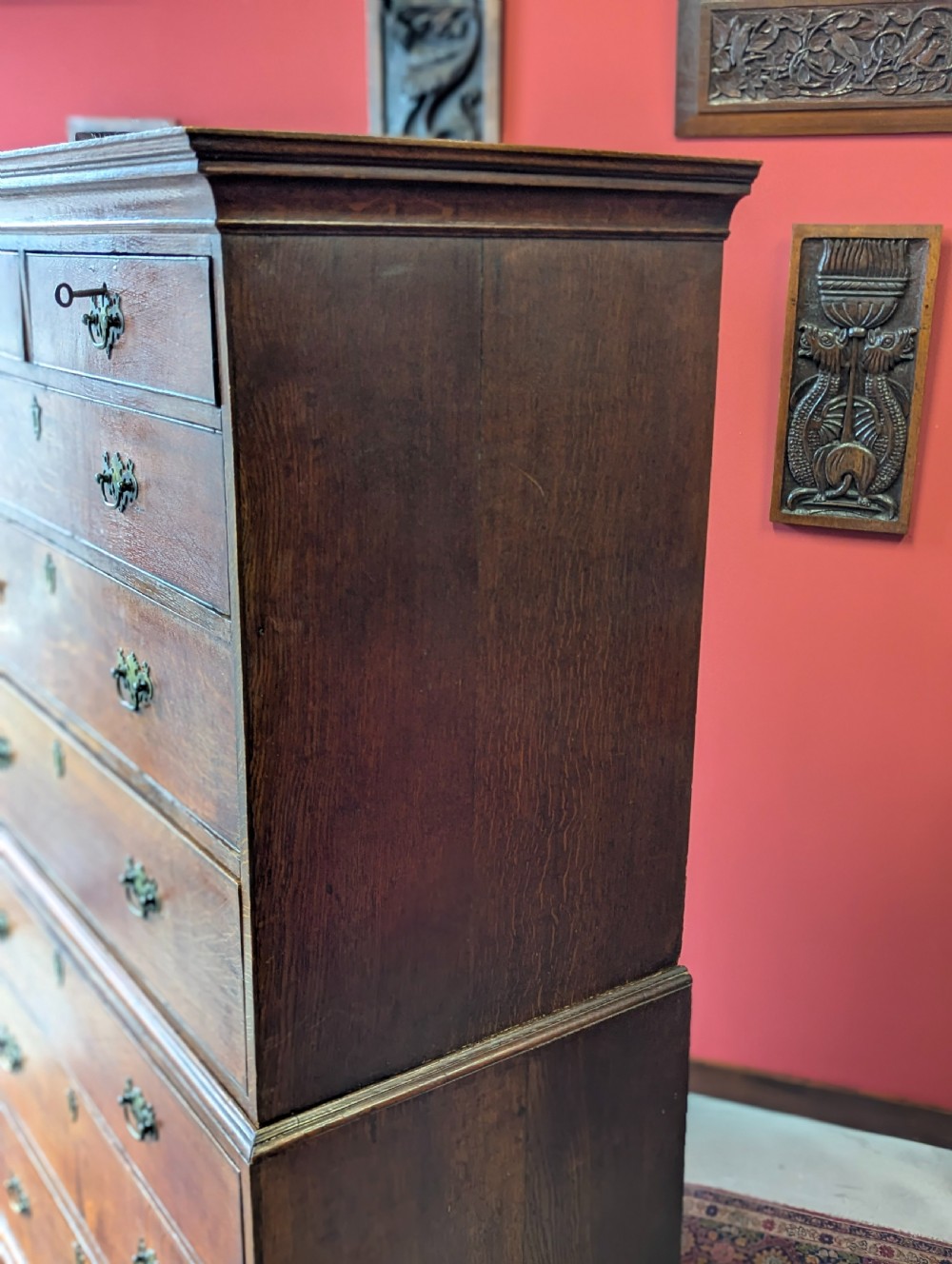 Antique Georgian Oak Chest on Chest c.1780 View VII