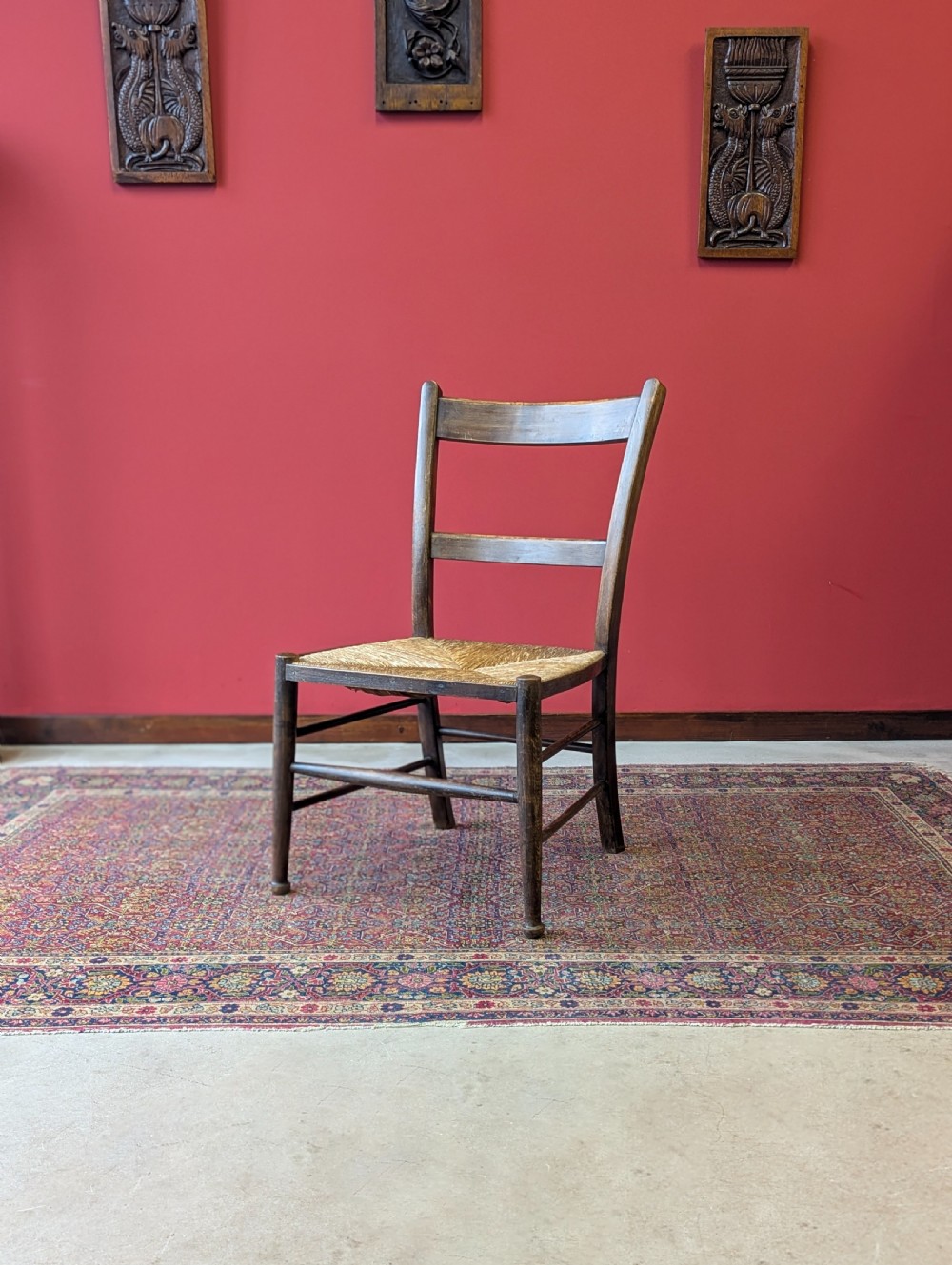 Antique Arts and Crafts Oak Side Chair c.1890 View VII