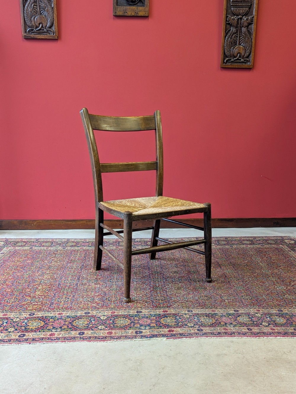 Antique Arts and Crafts Oak Side Chair c.1890 View VIII