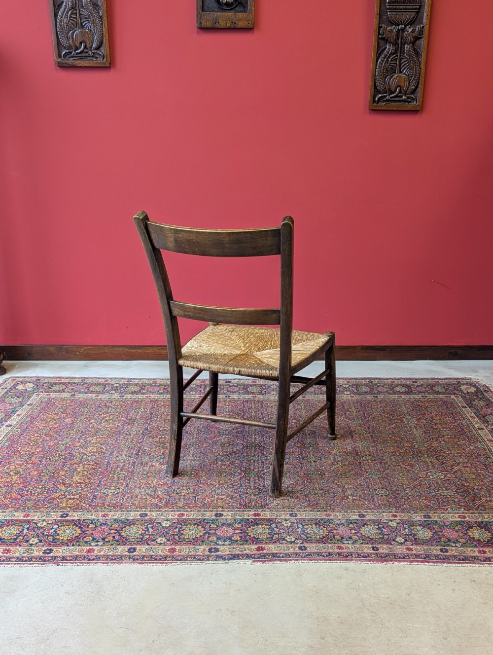 Antique Arts and Crafts Oak Side Chair c.1890 View X