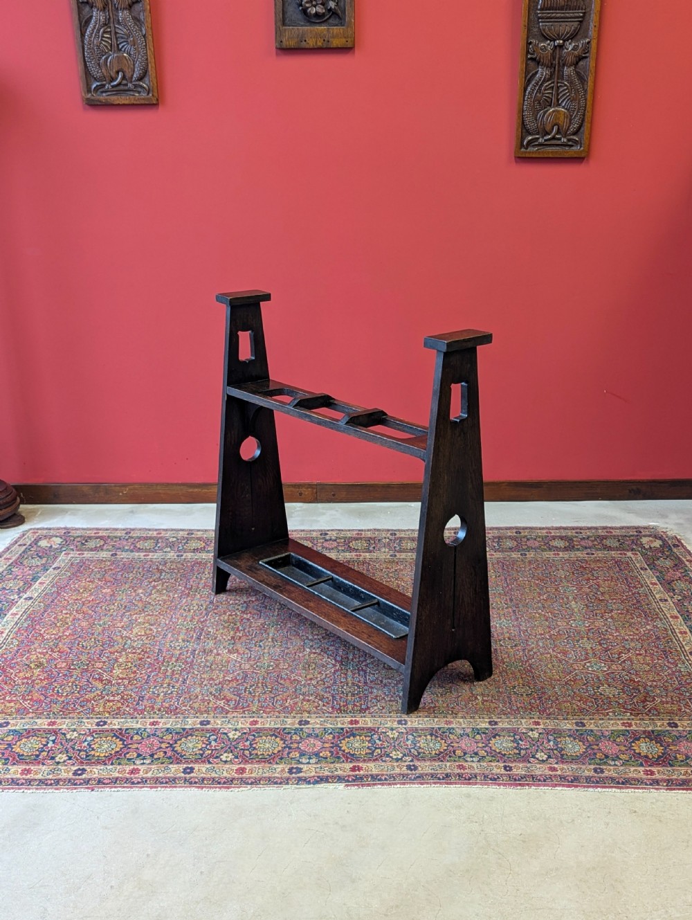 Antique Arts & Crafts Oak Umbrella Stand c.1900