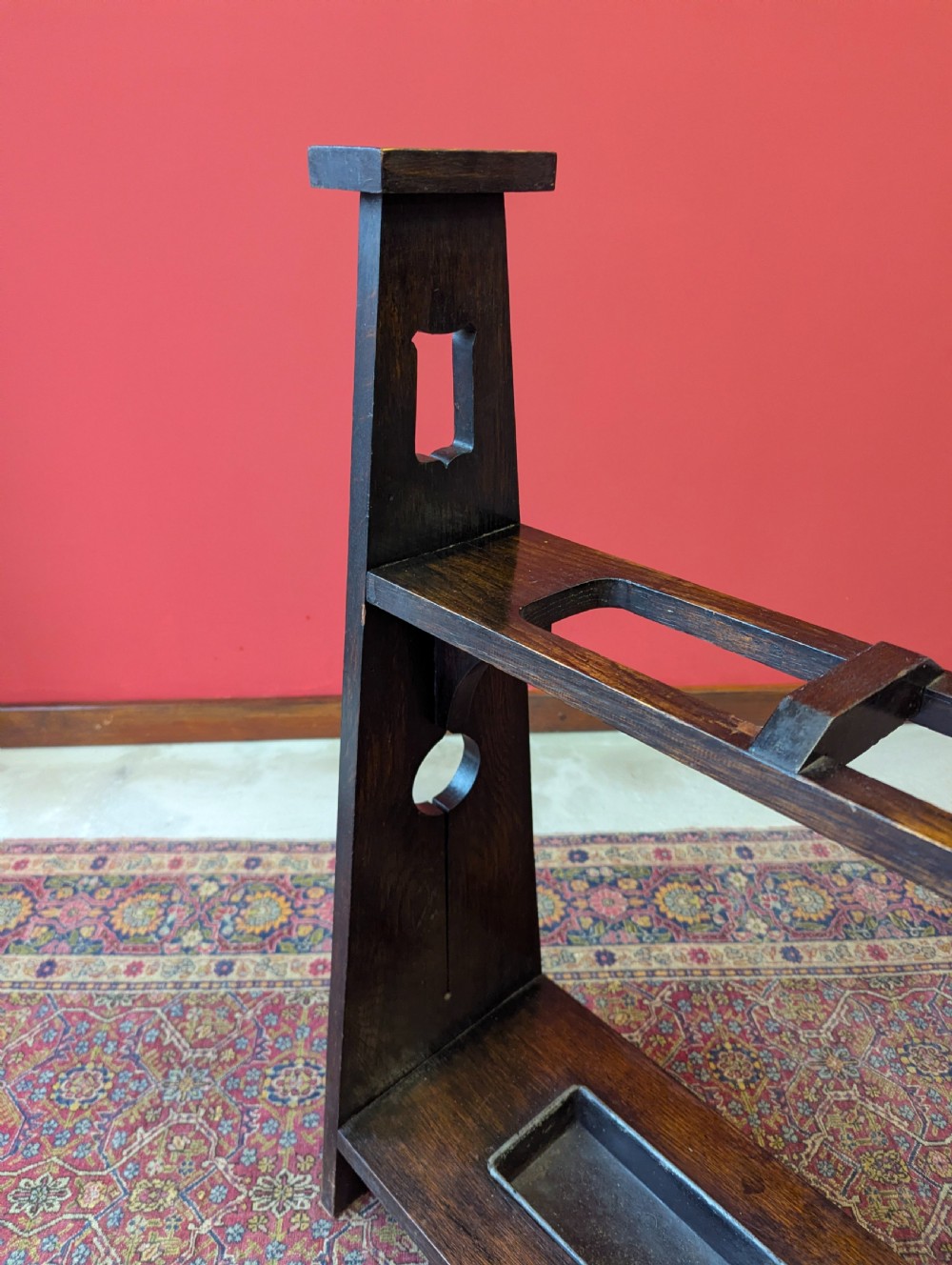 Antique Arts & Crafts Oak Umbrella Stand c.1900 View VI