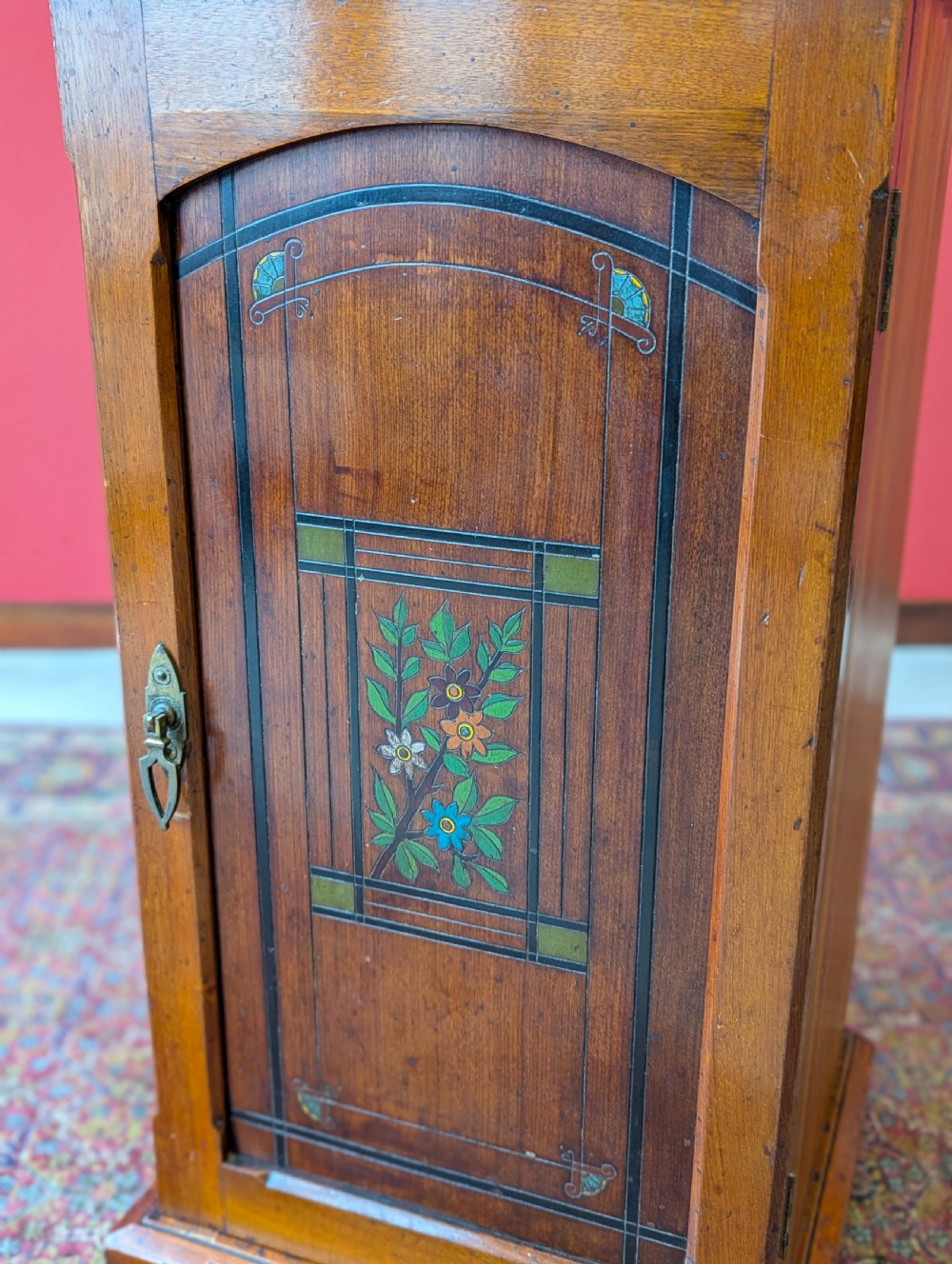 Antique Early 20th Century Art Nouveau Stained Pine Cabinet c.1905 View II