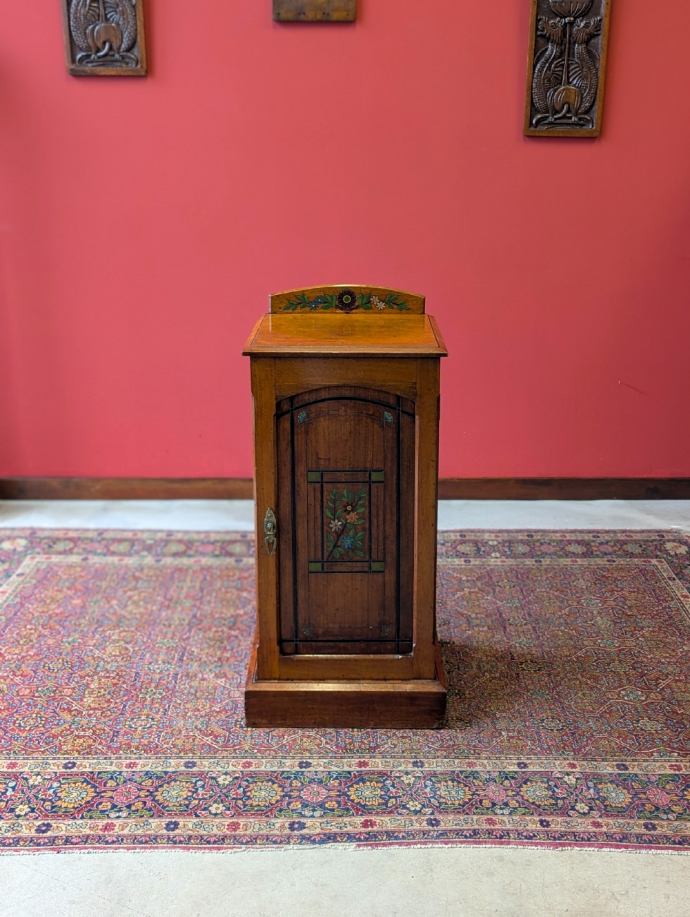 Antique Early 20th Century Art Nouveau Stained Pine Cabinet c.1905 View IV