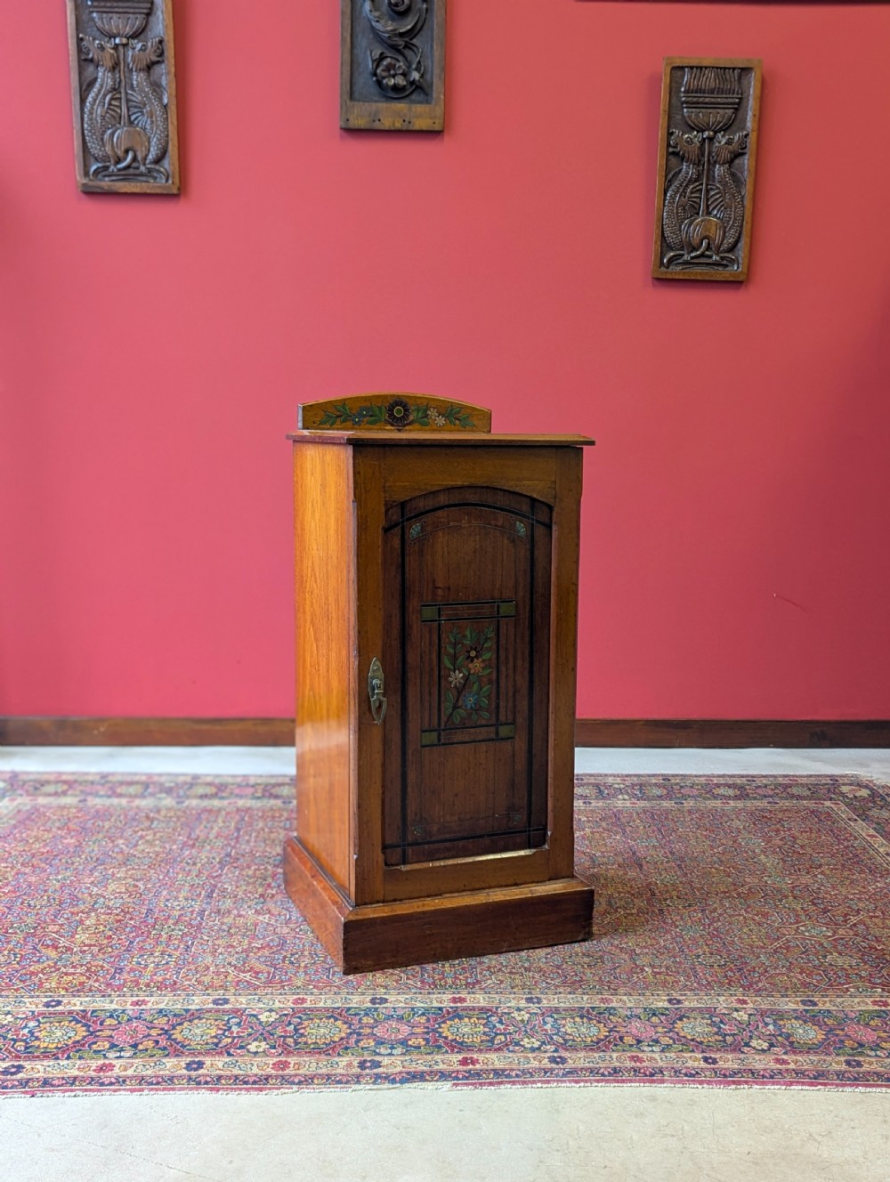 Antique Early 20th Century Art Nouveau Stained Pine Cabinet c.1905 View V