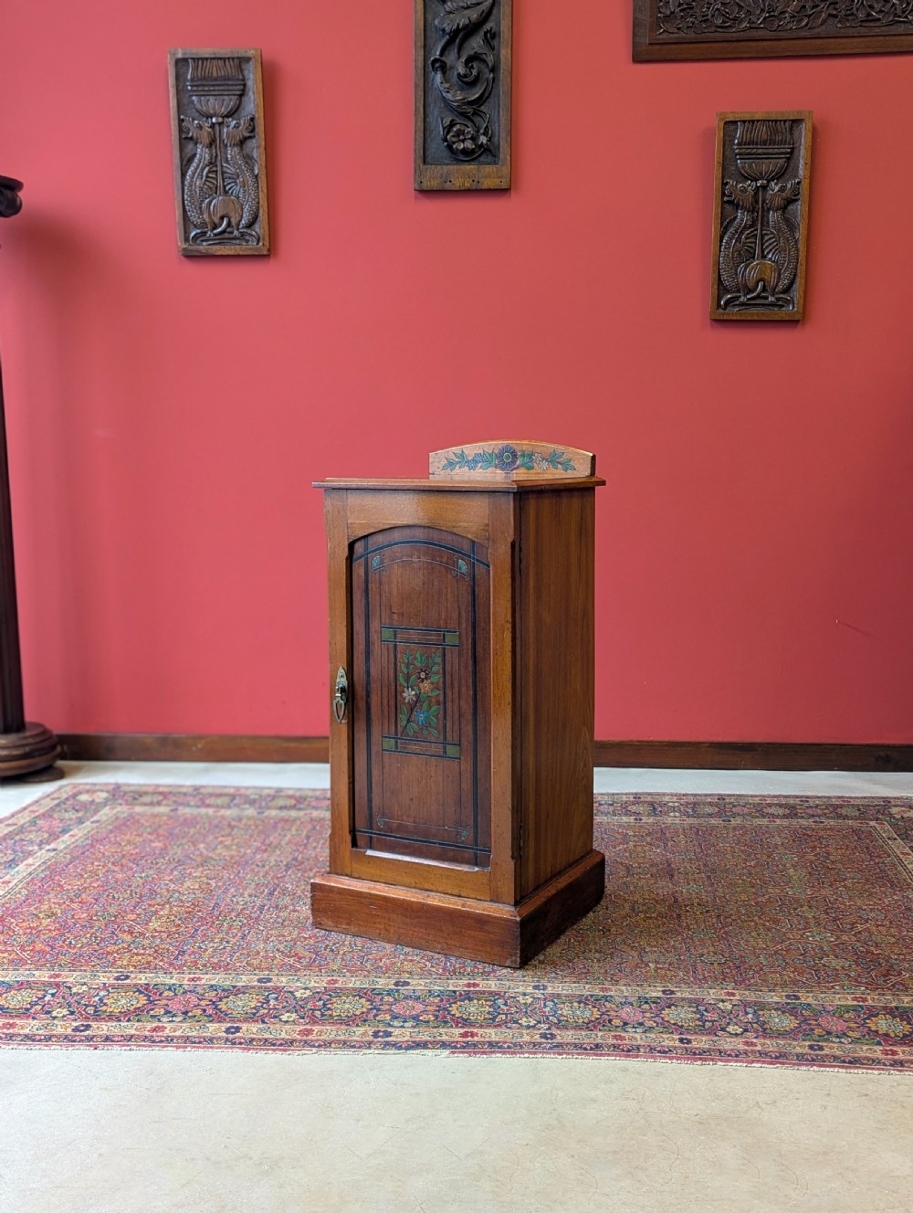 Antique Early 20th Century Art Nouveau Stained Pine Cabinet c.1905 View VII