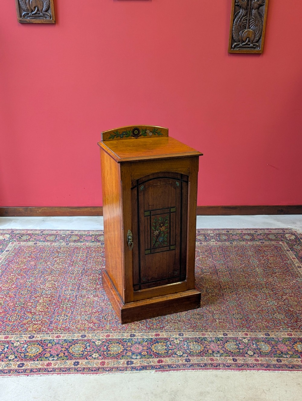 Antique Early 20th Century Art Nouveau Stained Pine Cabinet c.1905 View X