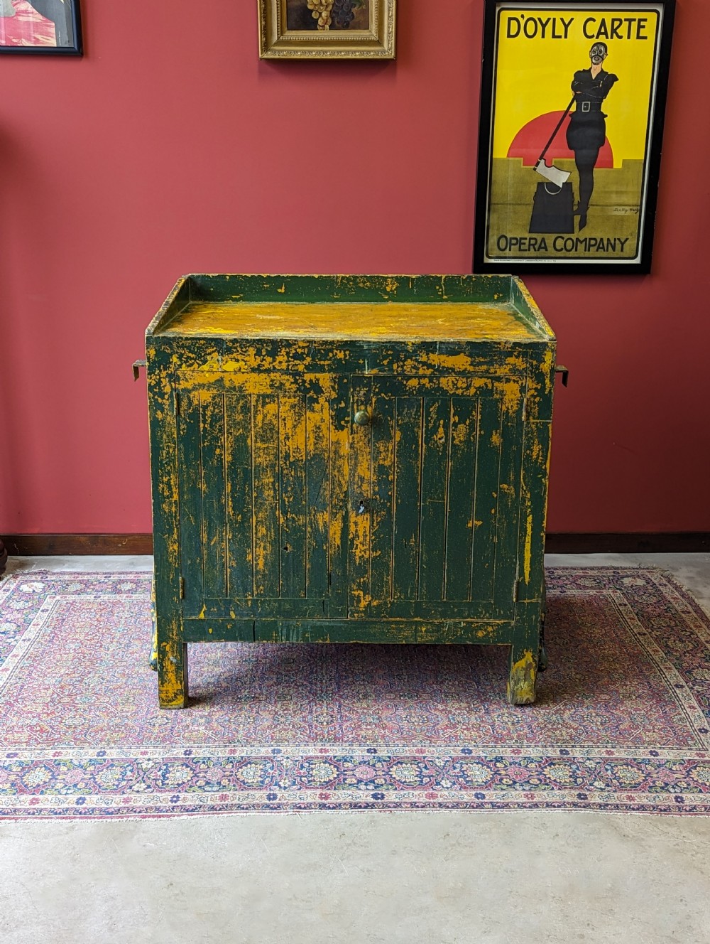 Antique Early 20th Century Industrial Wheeled Cupboard View II