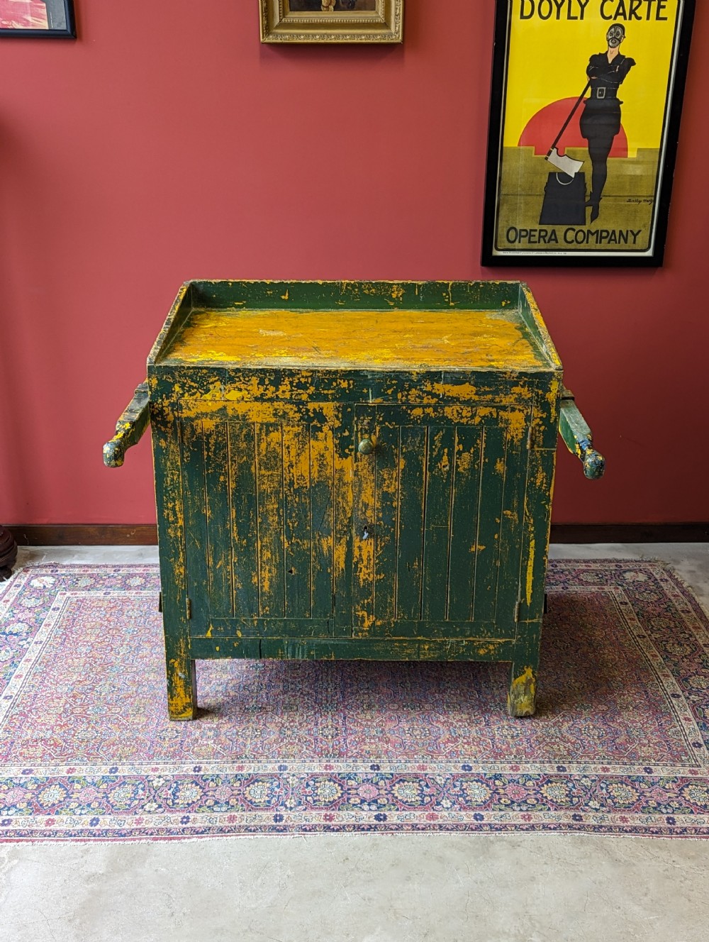 Antique Early 20th Century Industrial Wheeled Cupboard View VI