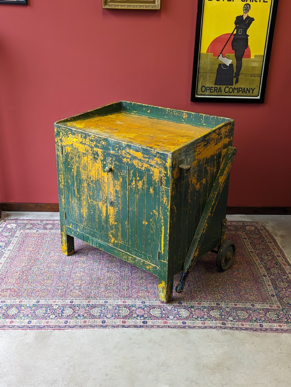 Antique Early 20th Century Industrial Wheeled Cupboard View VII