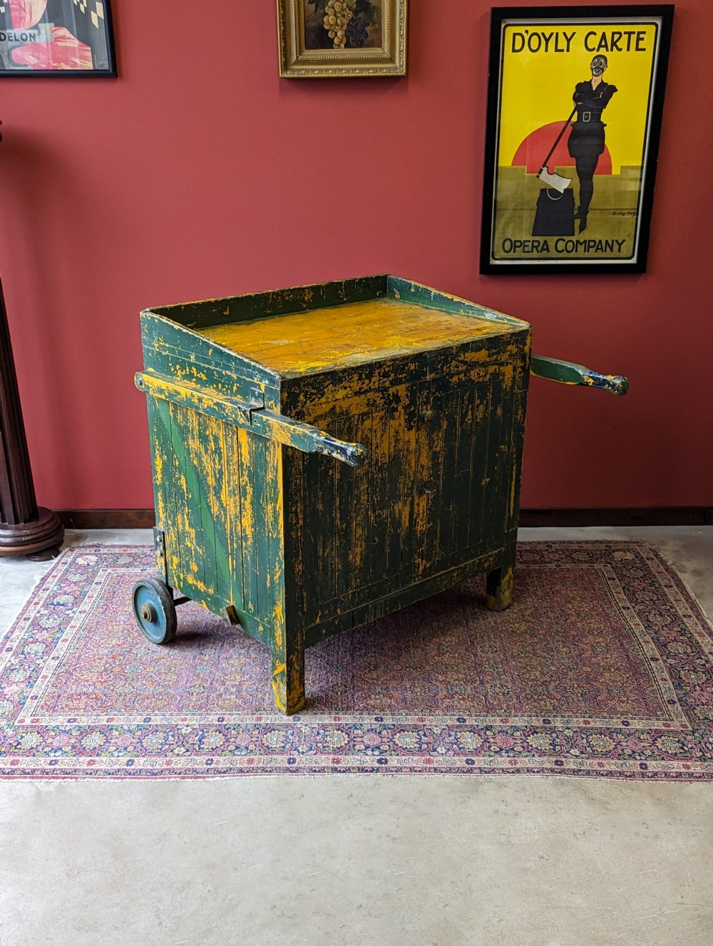 Antique Early 20th Century Industrial Wheeled Cupboard View IX