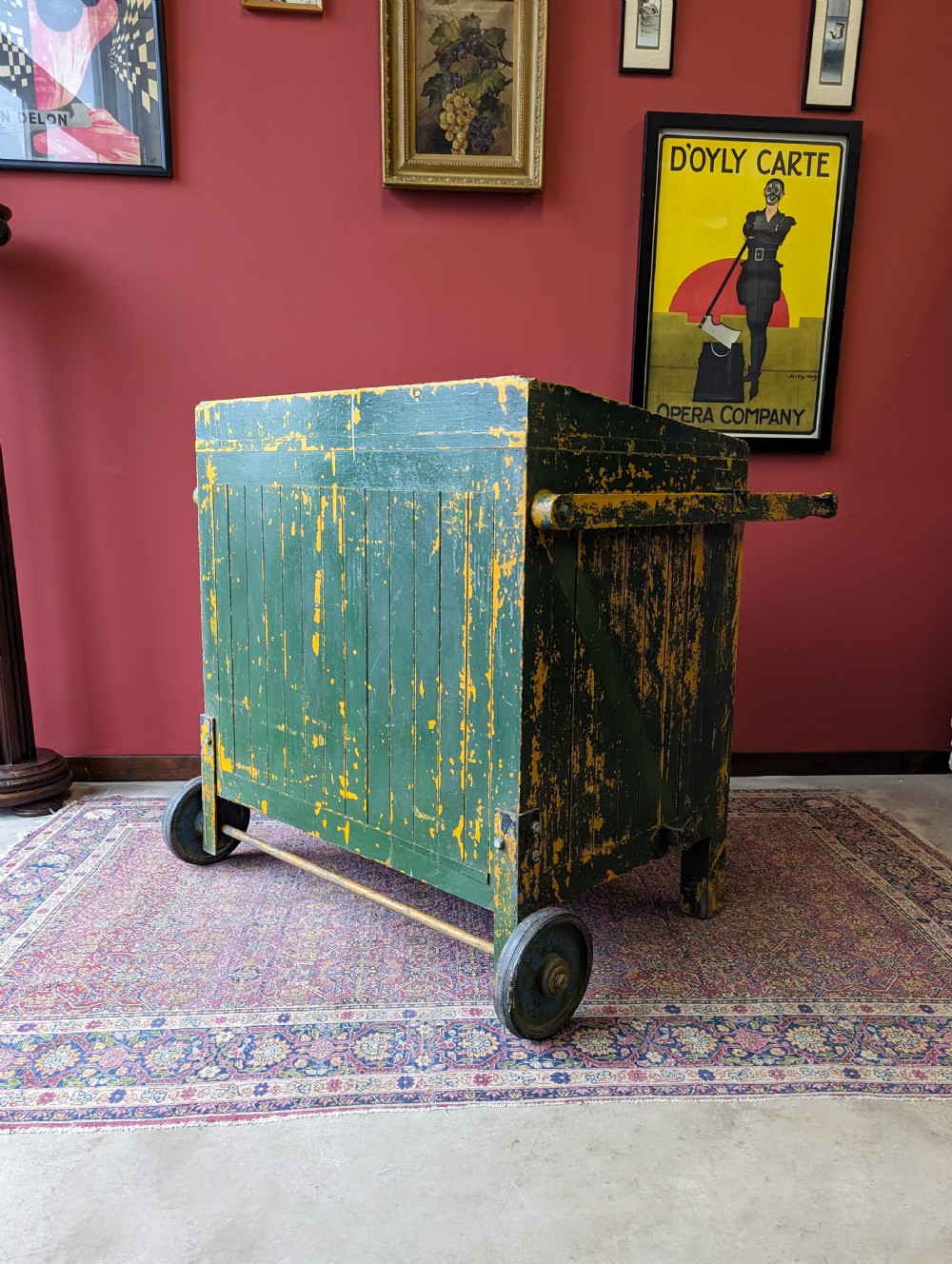 Antique Early 20th Century Industrial Wheeled Cupboard View X
