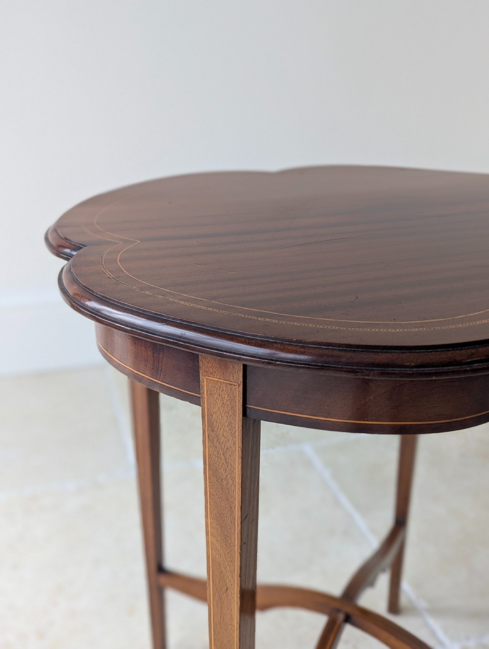 Antique Edwardian Mahogany Quatrefoil Occasional Table c.1905 View X