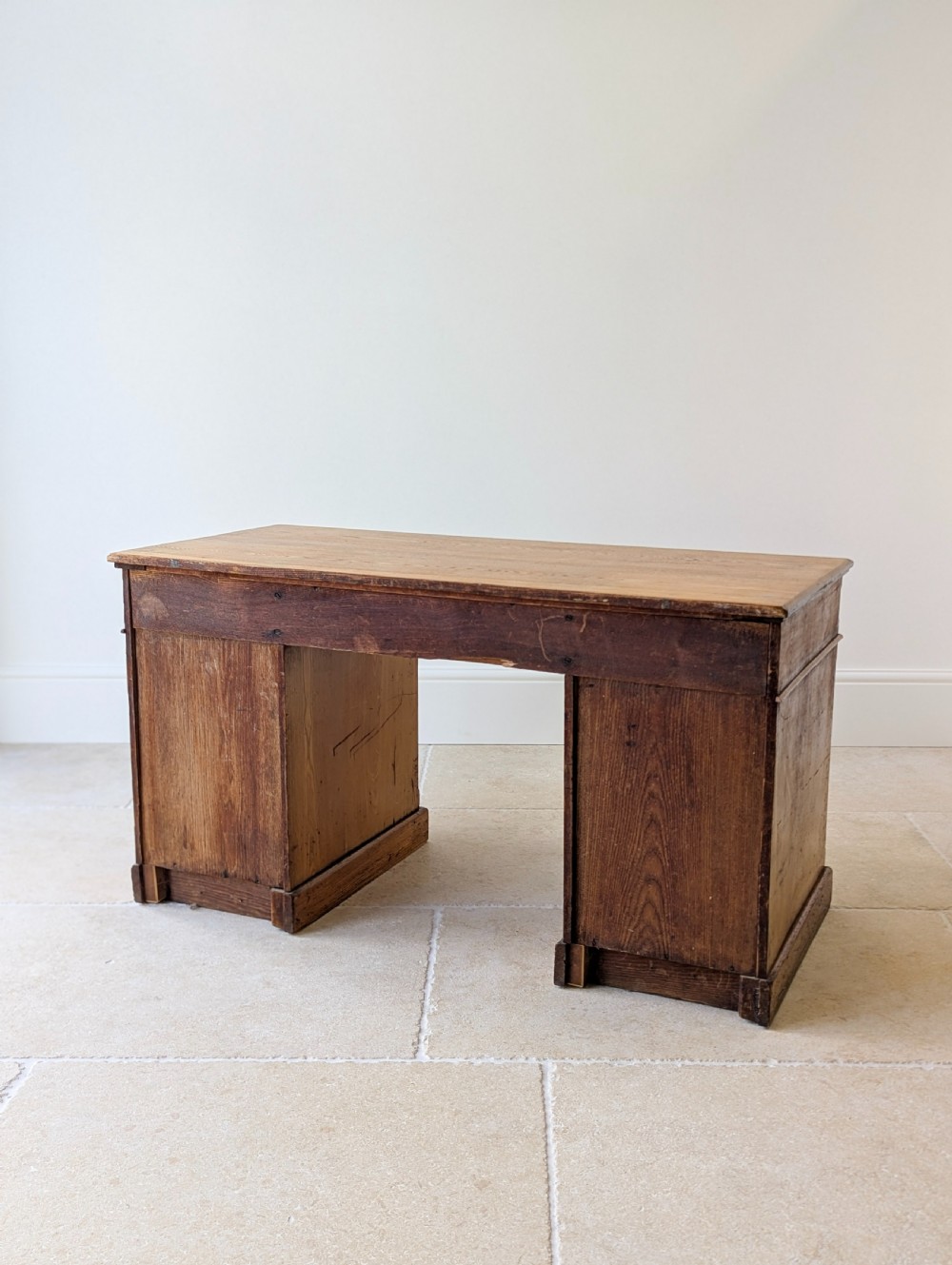 Antique Victorian Aesthetic Movement Solid Ash Pedestal Desk c.1880 View XI