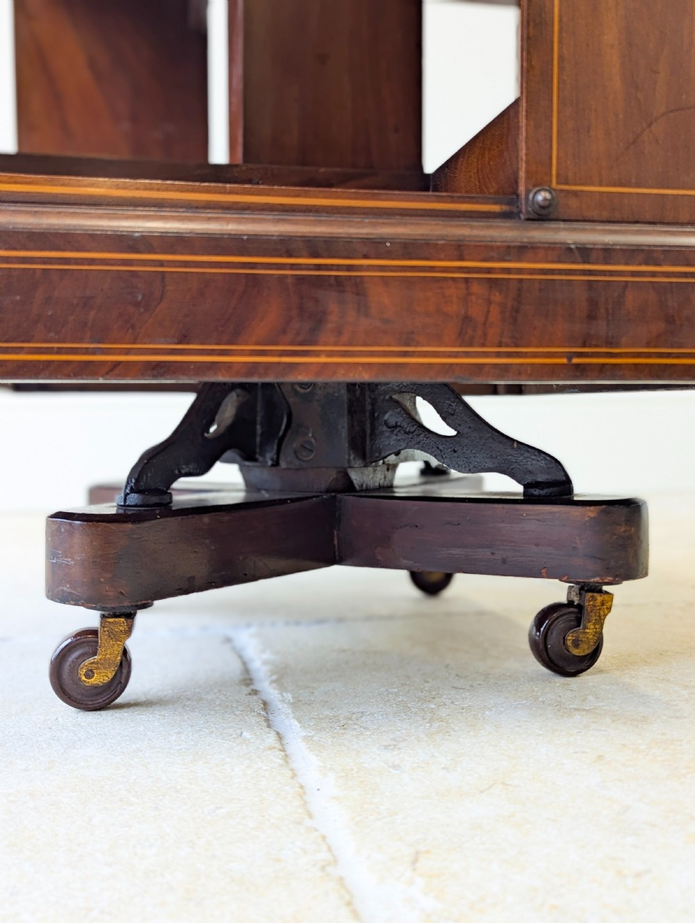 Antique Edwardian Inlaid Mahogany Revolving Bookcase c.1910 View V