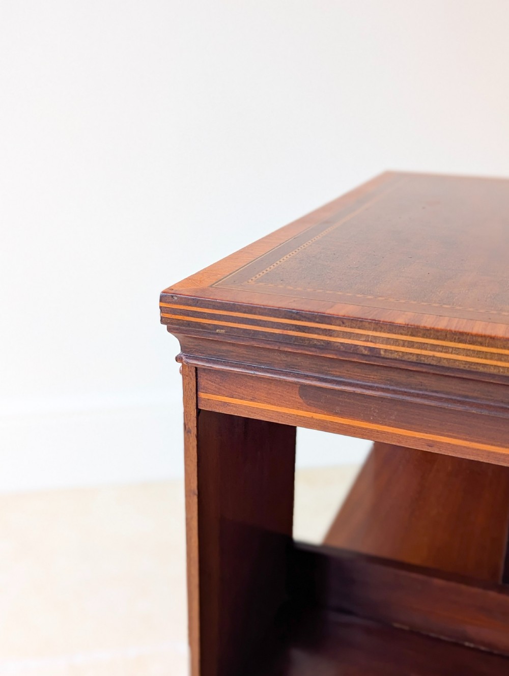 Antique Edwardian Inlaid Mahogany Revolving Bookcase c.1910 View VII