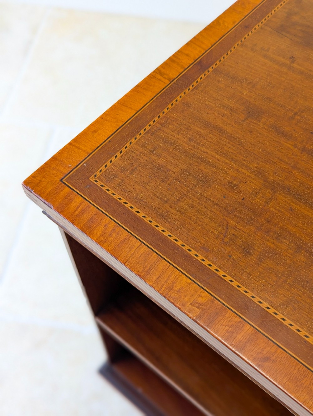 Antique Edwardian Inlaid Mahogany Revolving Bookcase c.1910 View XI